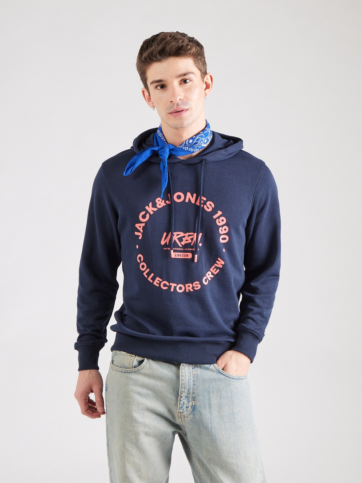 JACK & JONES Tréning póló  éjkék / dinnye termék 2. képe