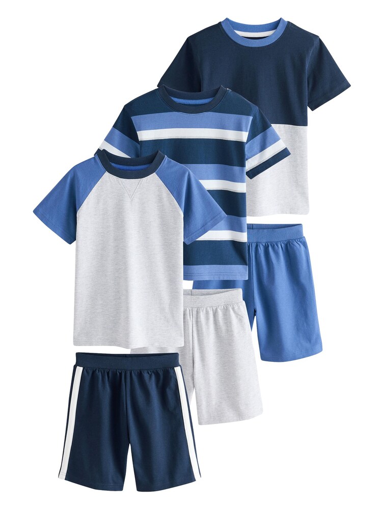 Next Schlafanzug Jungen Größe 164 blau / marine / graumeliert / weiß