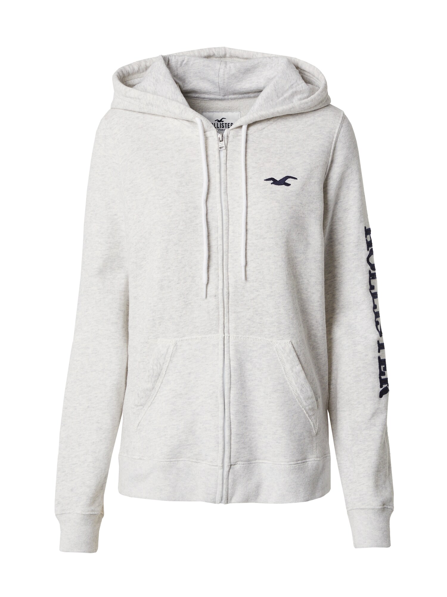 HOLLISTER Tepláková bunda 'TECH CORE FZ 2'  tmavomodrá / svetlosivá / biela