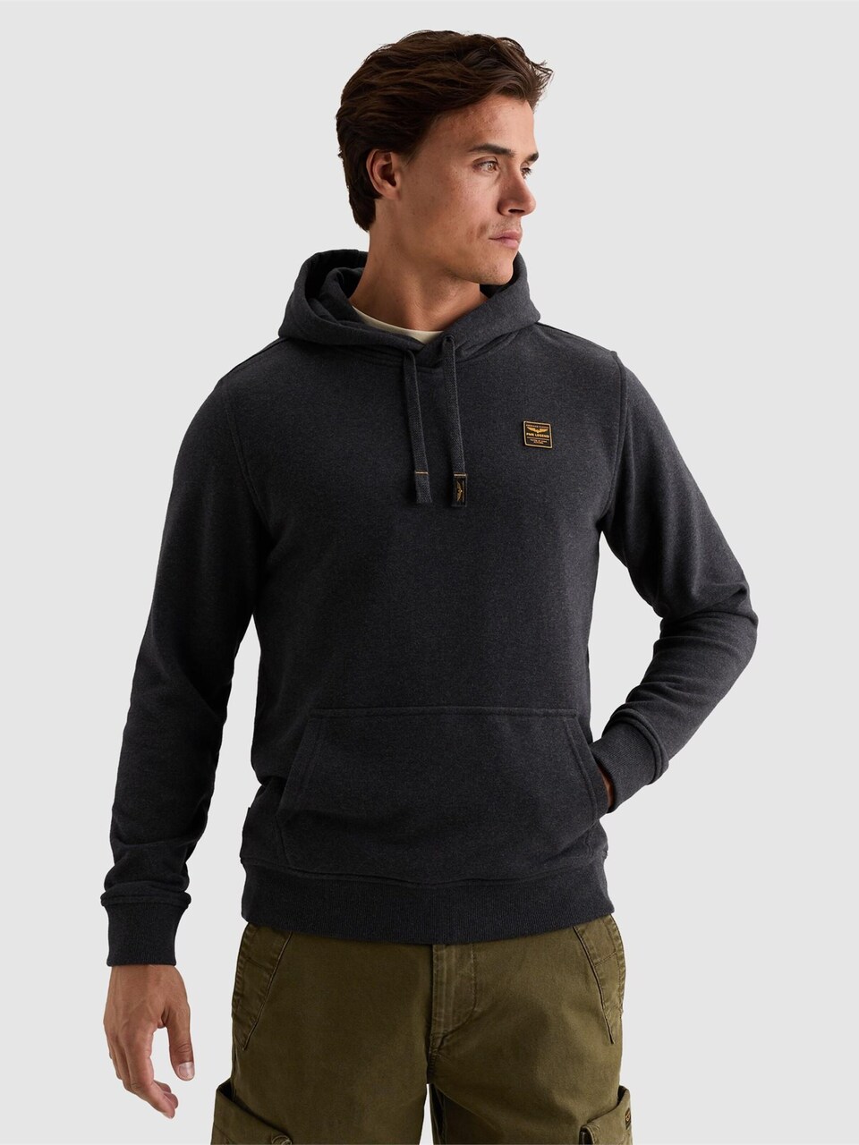 Sweatshirt 'Hoodie with rubber badge and kangaroo pocket'