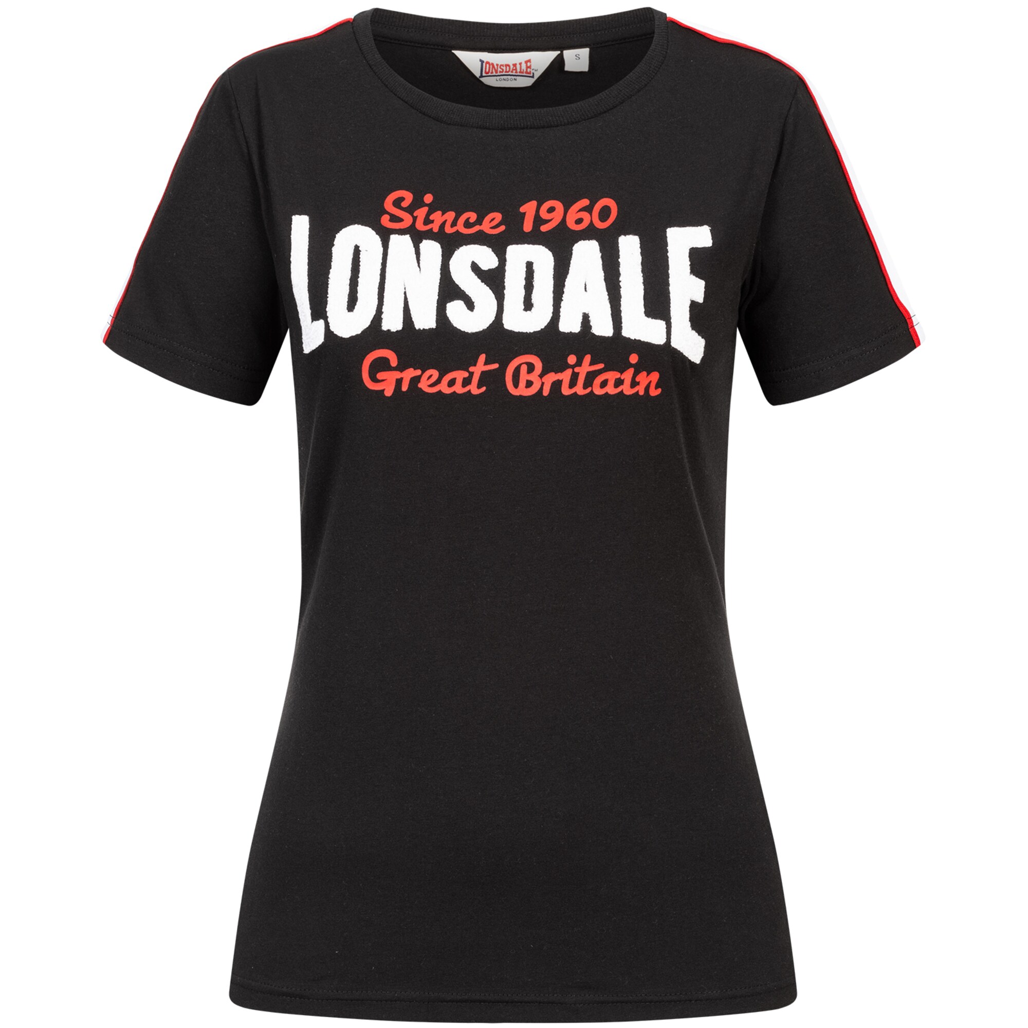 LONSDALE Póló 'Creggan'  piros / fekete / fehér akciós termékkép 1