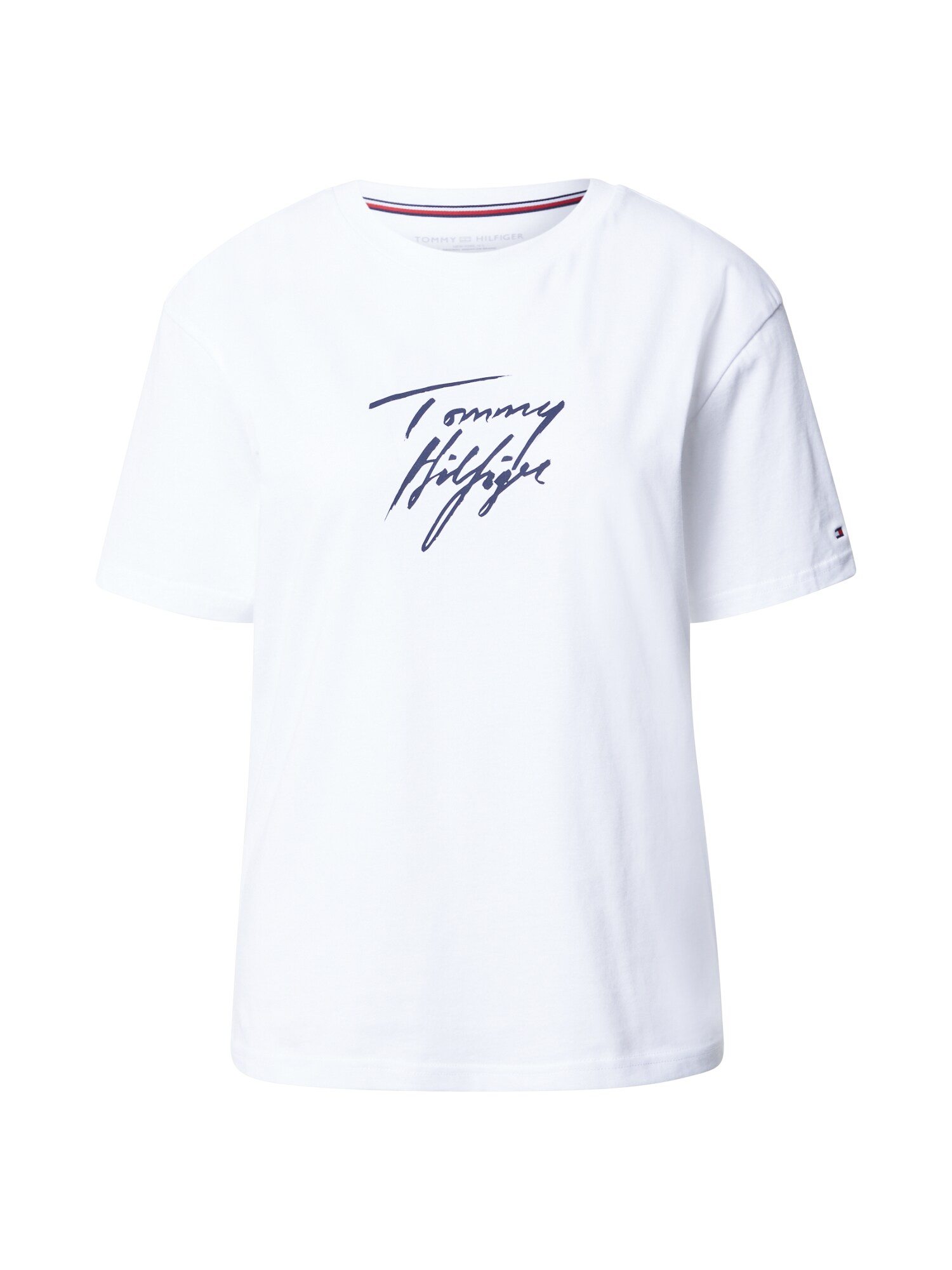 Tommy Hilfiger Underwear Pižaminiai marškinėliai  balta / nakties mėlyna