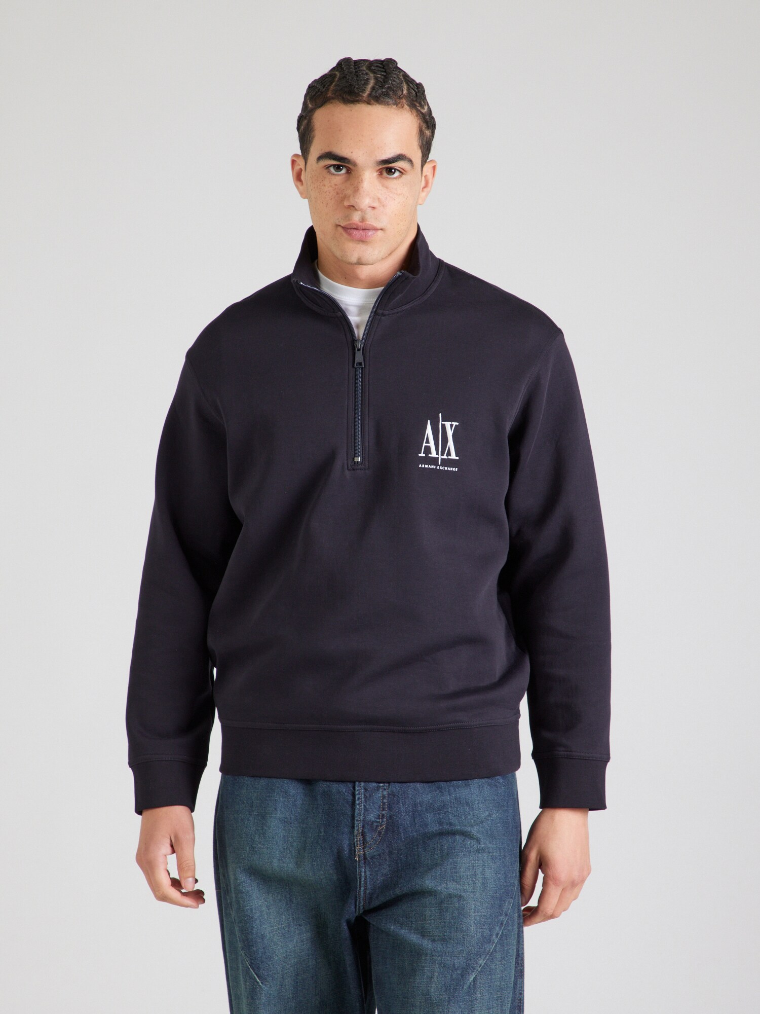 ARMANI EXCHANGE Sudadera marino / blanco – imagen 2