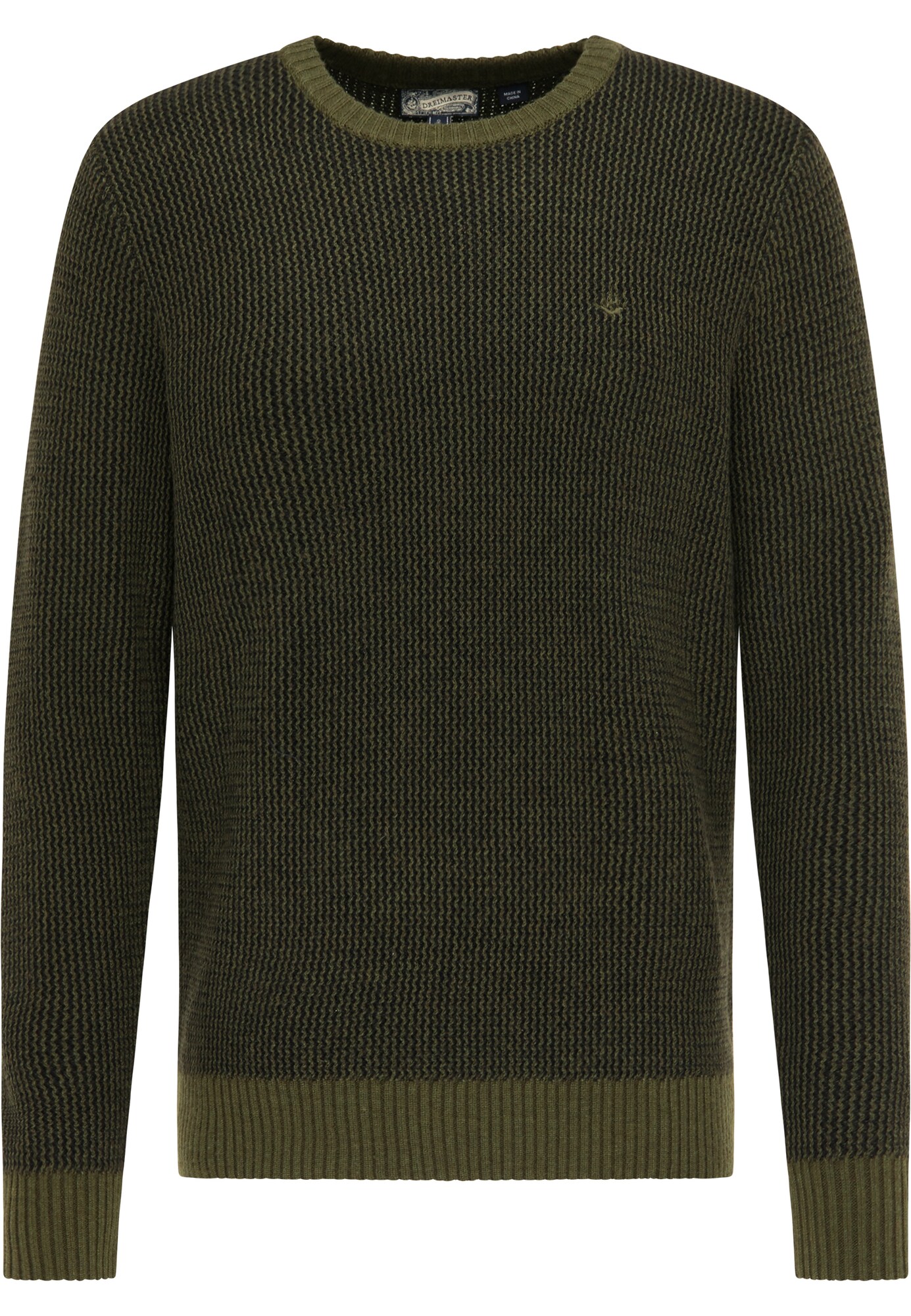 DreiMaster Vintage Megztinis  tamsiai žalia / rusvai žalia