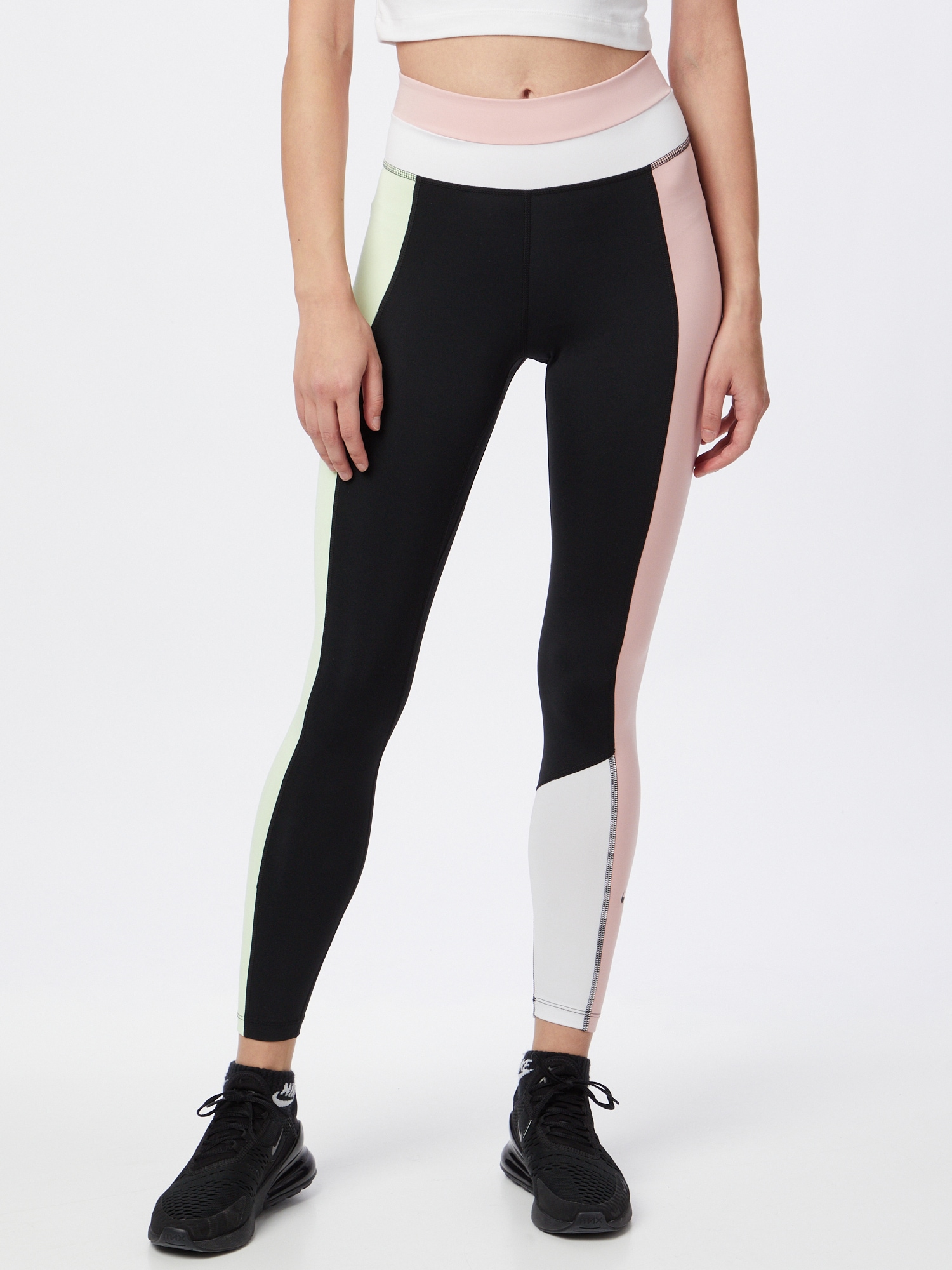 NIKE Sports trousers  black / white / dusky pink