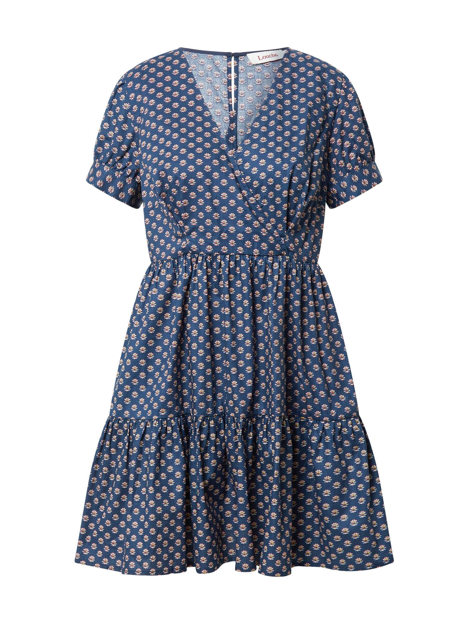 Louche Rochie 'SAARA'  bleumarin / portocaliu / roșu / alb