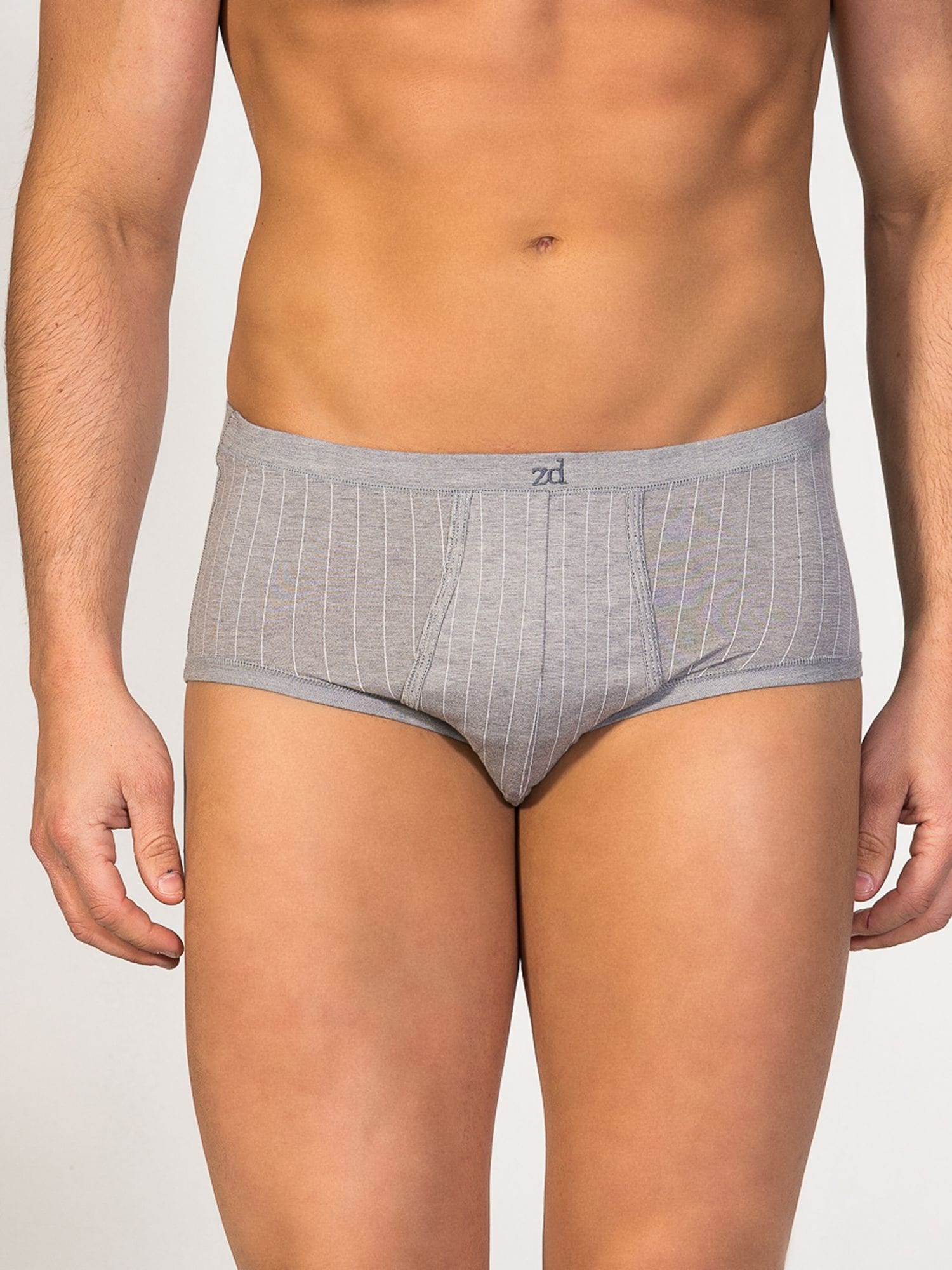 zd ZERO DEFECTS Braga 'Senior Prinstriped Egyptian cotton' gris
