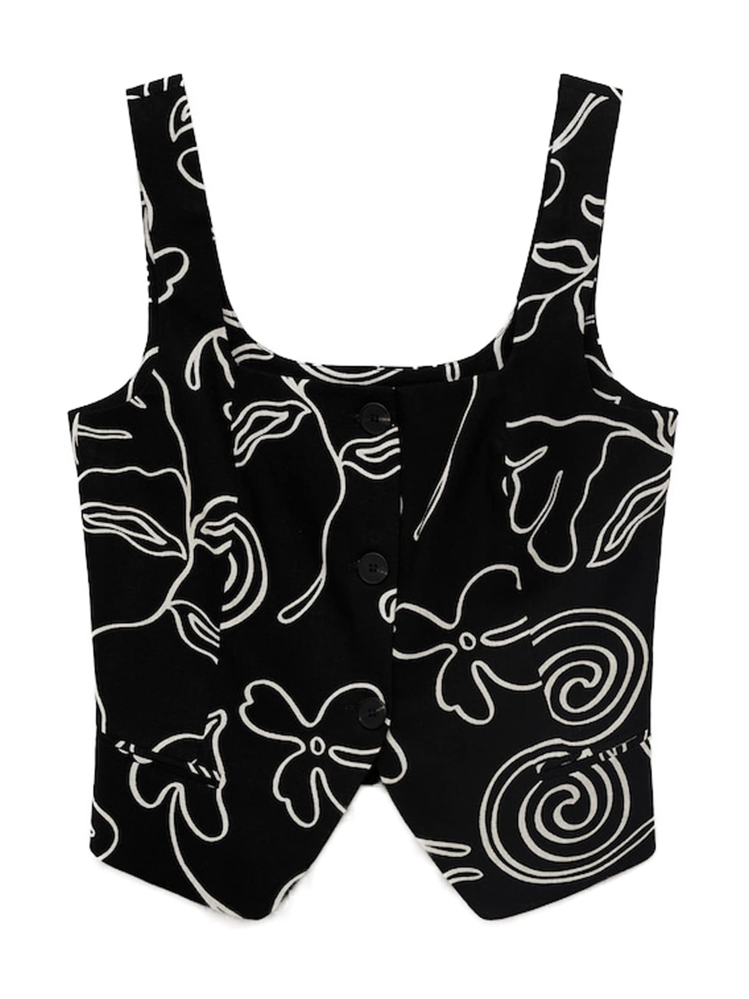MANGO Vestă de costum LIZA  negru / alb