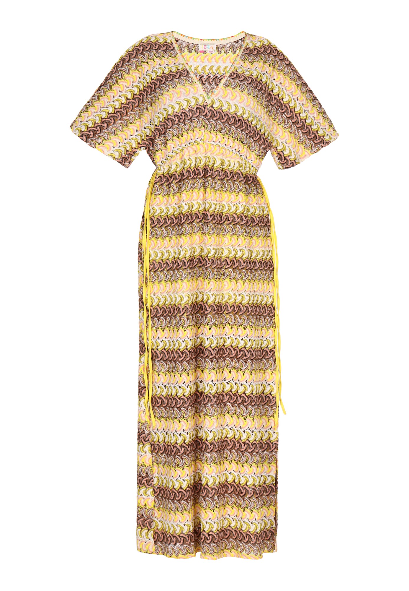 IZIA Rochie de vară  maro / galben / roz deschis / alb