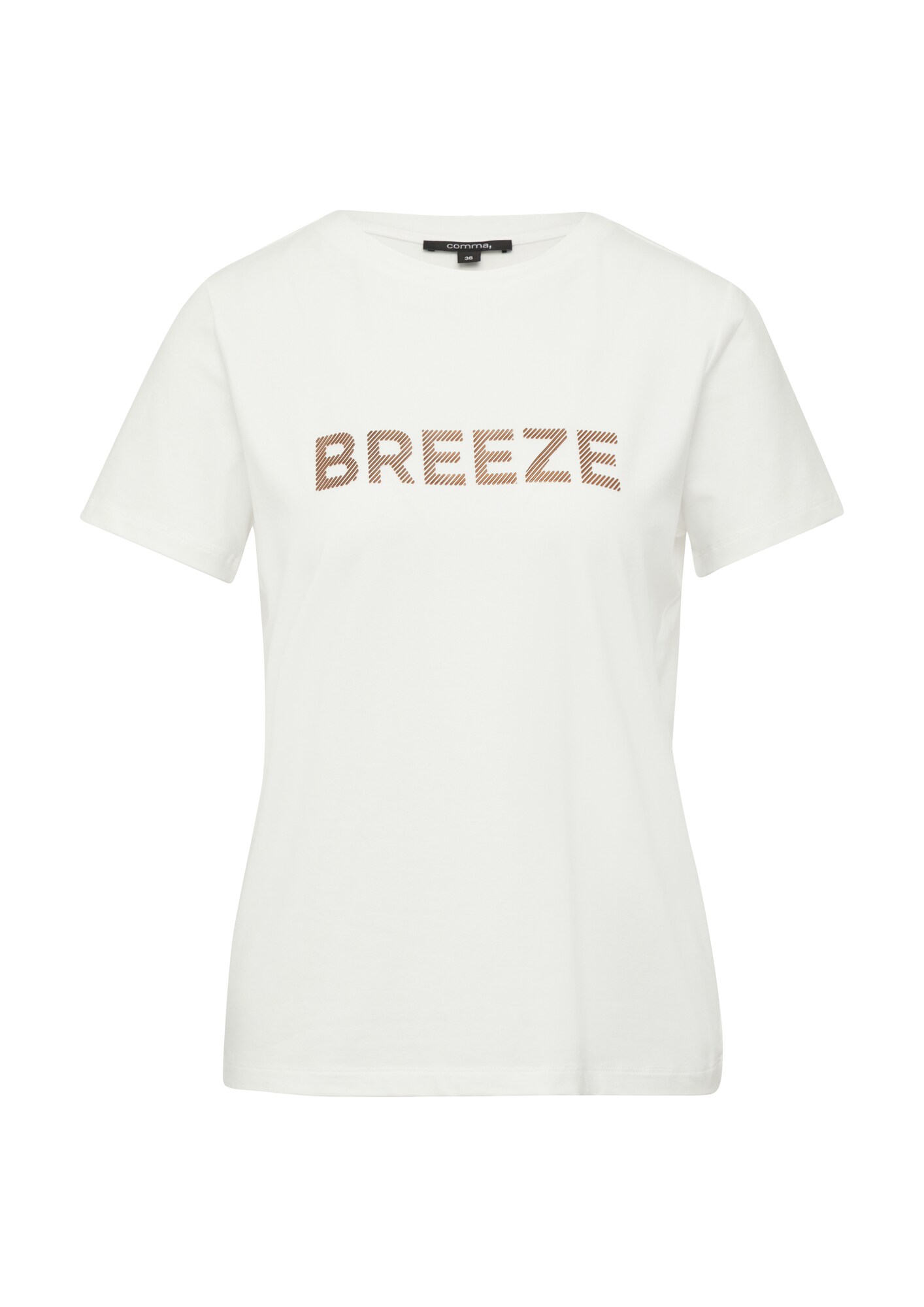 COMMA Póló  bronz / fehér akciós termékkép 1