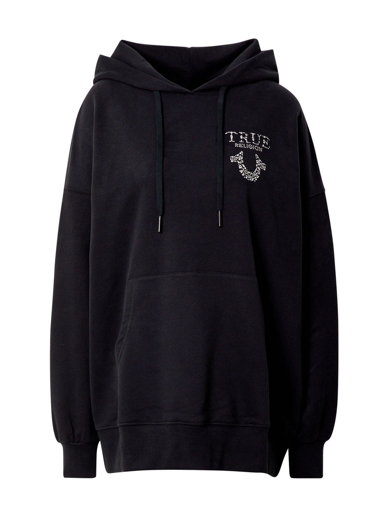 True Religion Megztinis be užsegimo  juoda / sidabrinė
