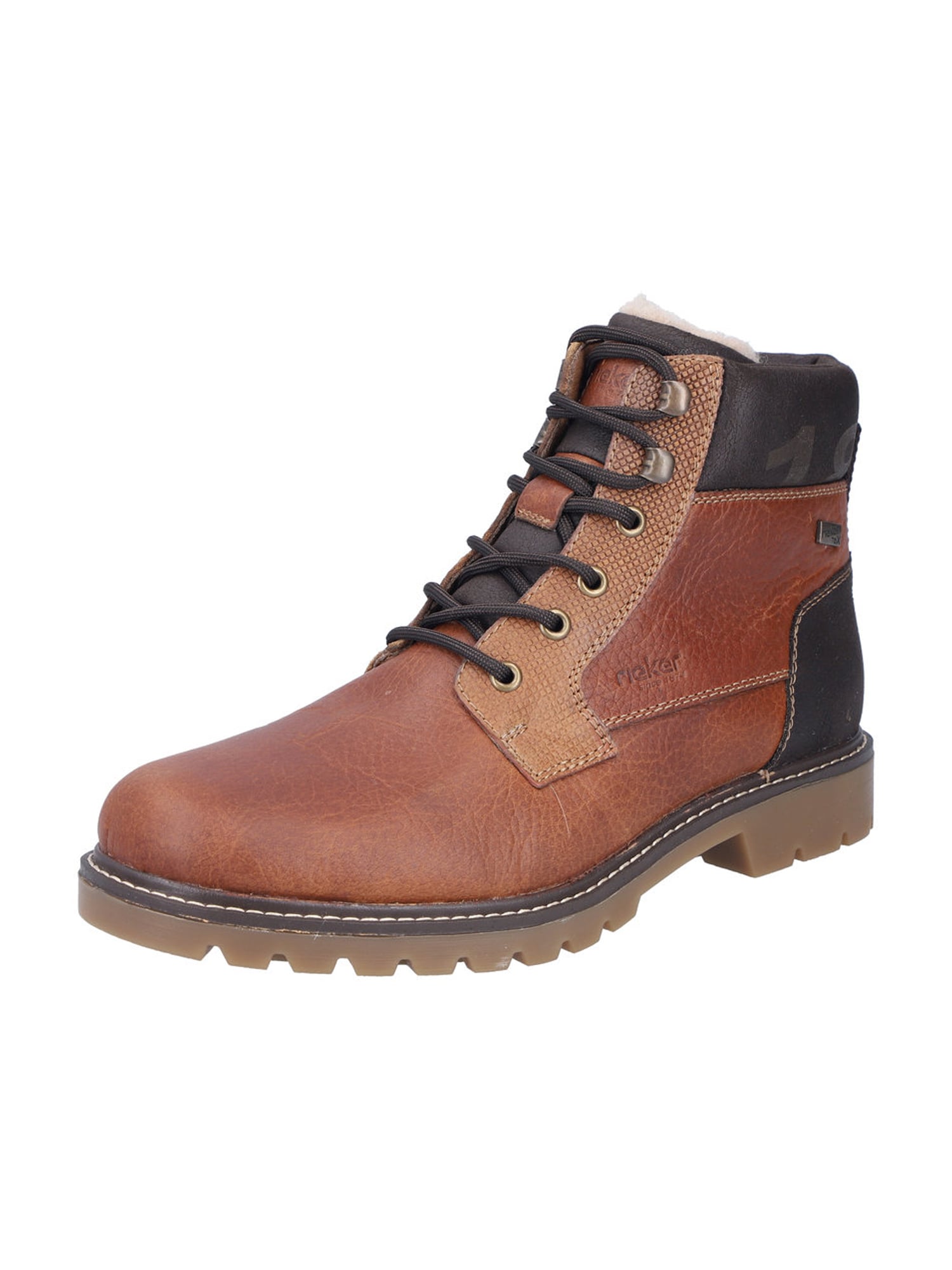 Rieker Bocanci cu șireturi  maro caramel / maro coniac / maro închis