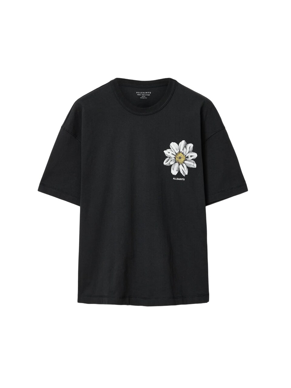 T-shirt 'PETALS' gul / ljusgrå / svart