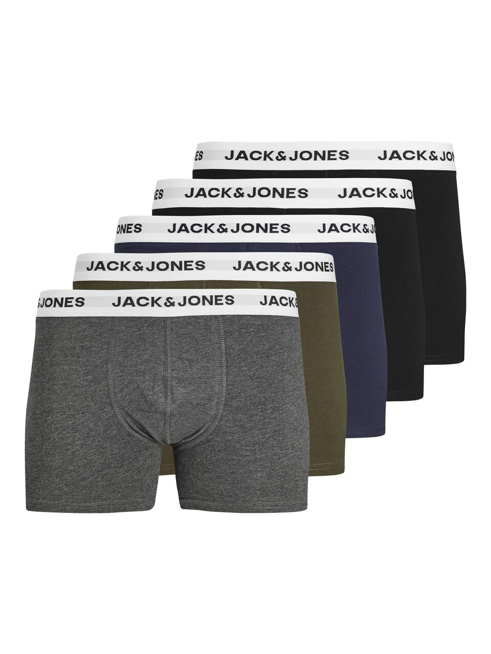 Boxershorts 'JACBasic' mörkblå / gråmelerad / oliv