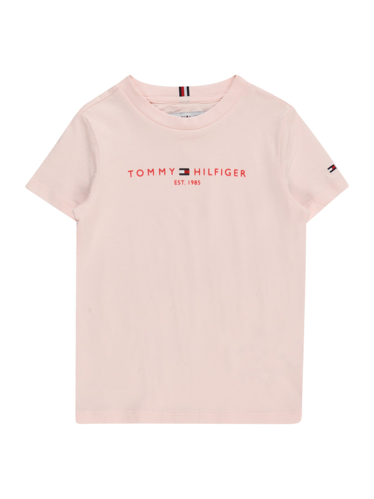 TOMMY HILFIGER Tričko 'ESSENTIAL'  námornícka modrá / púdrová / oranžovo červená / biela