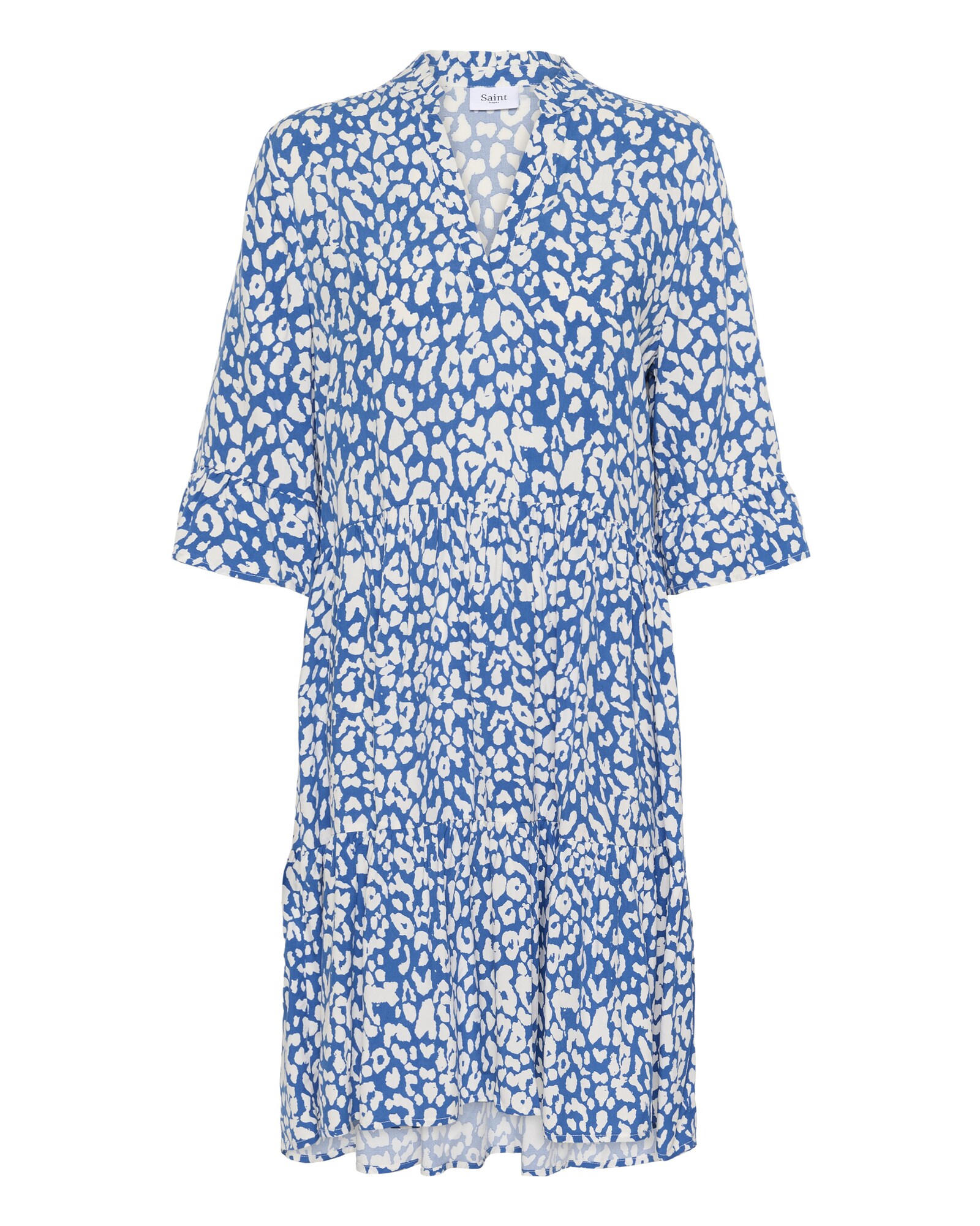 SAINT TROPEZ Vestido 'Eda'  azul oscuro / blanco