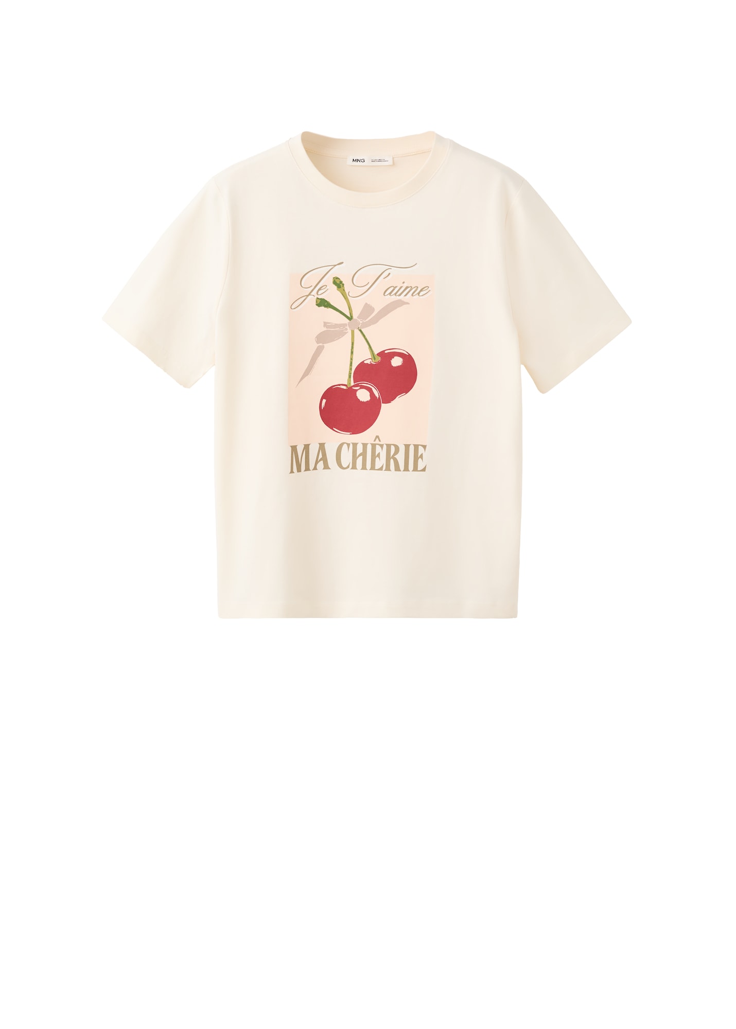 MANGO Tricou ILUSTRA2 bej / oliv / portocaliu deschis / rubiniu