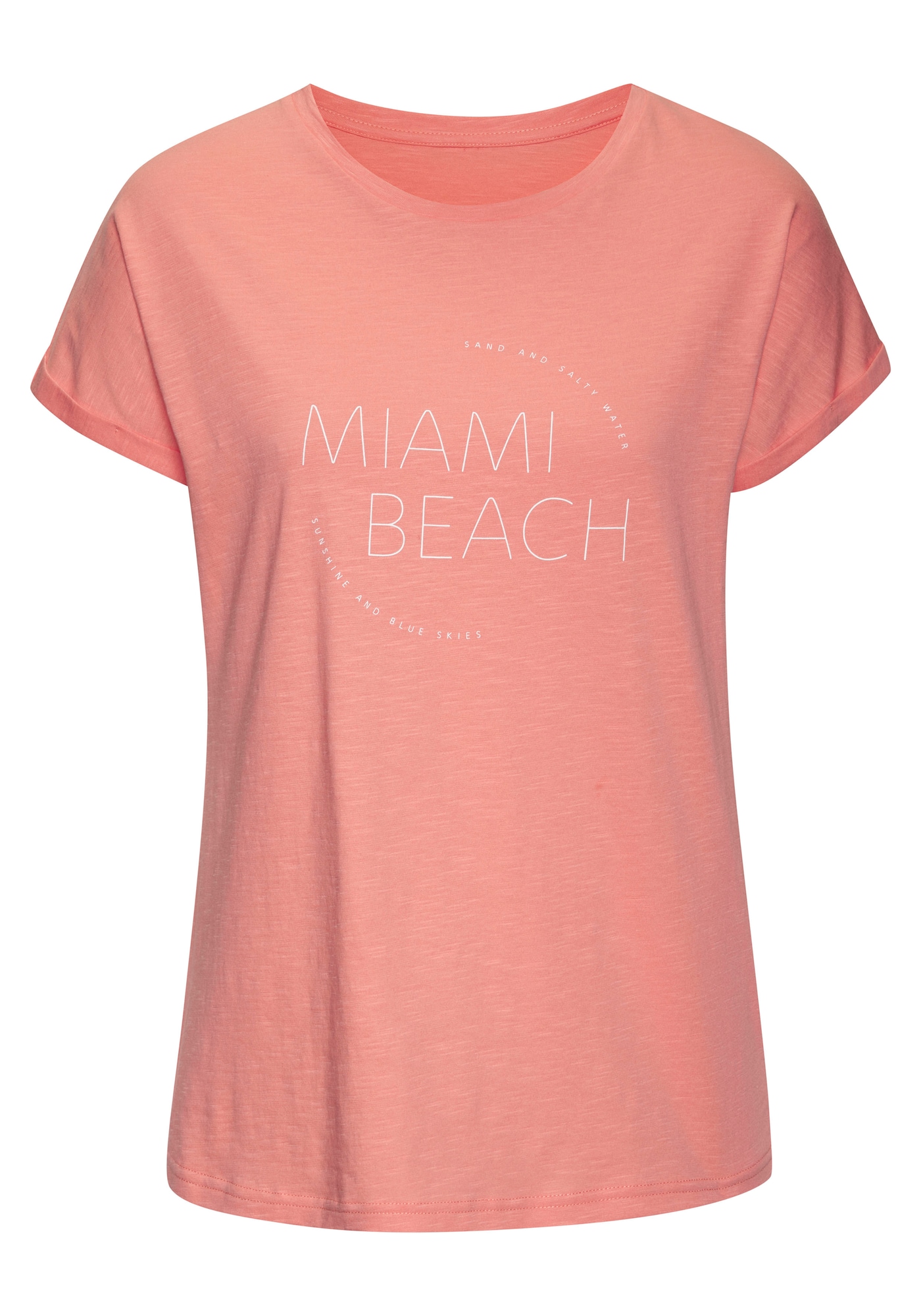 VIVANCE Tricou  portocaliu somon / alb