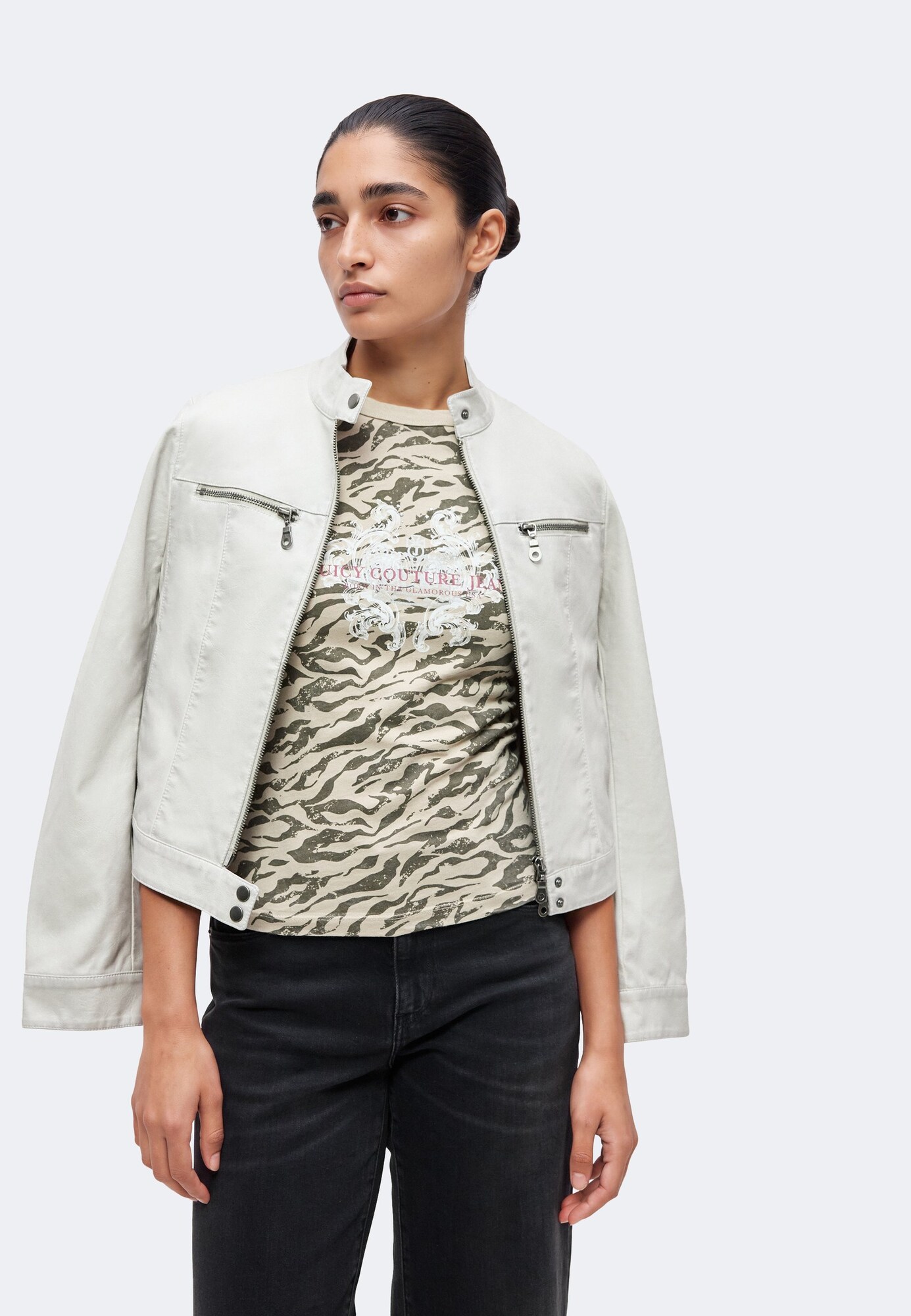 Juicy Couture Camiseta beige / verde oscuro – imagen 2