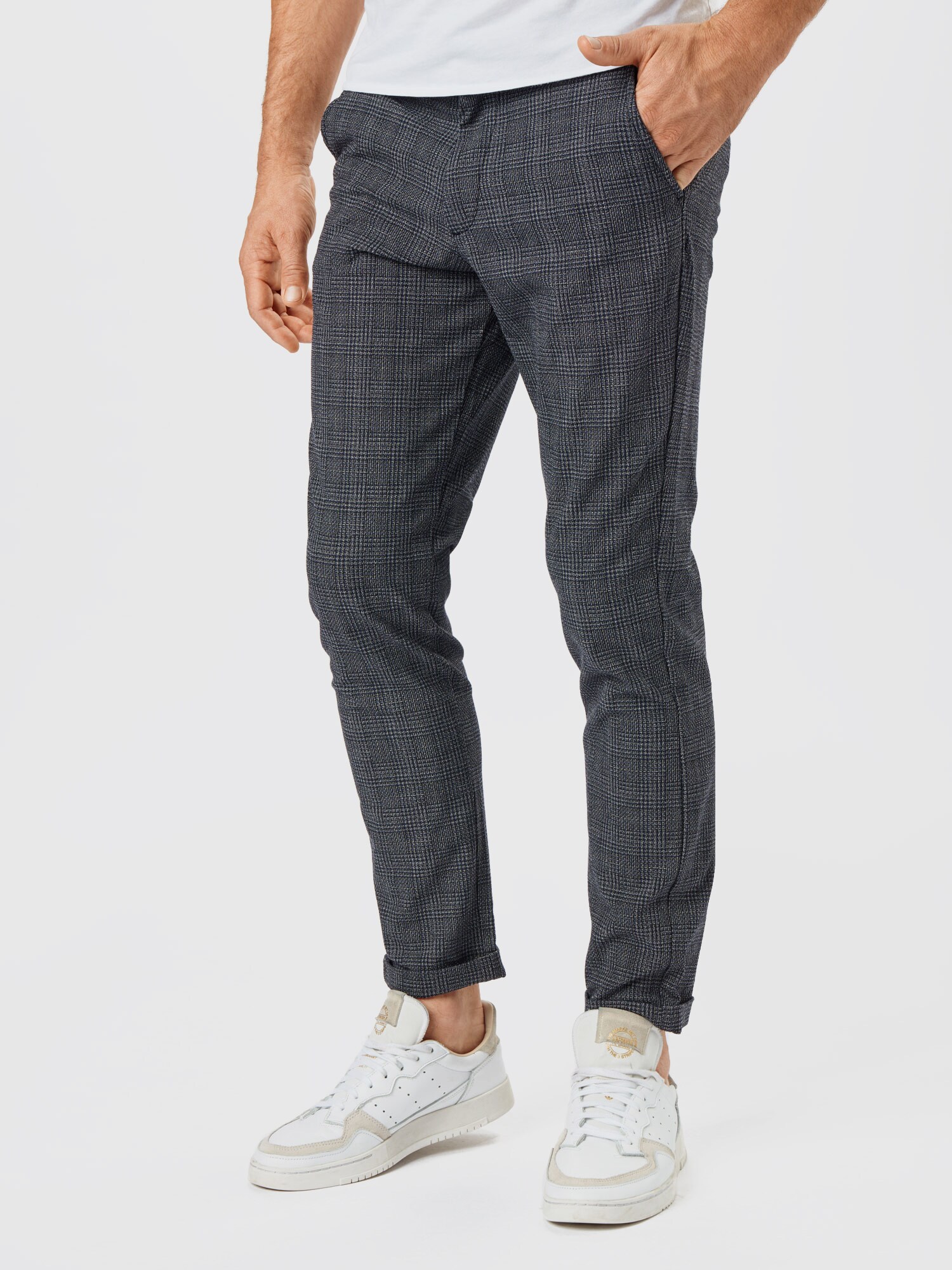 JACK & JONES Chino nadrág 'Marco'  szürke / fekete termék 2. képe