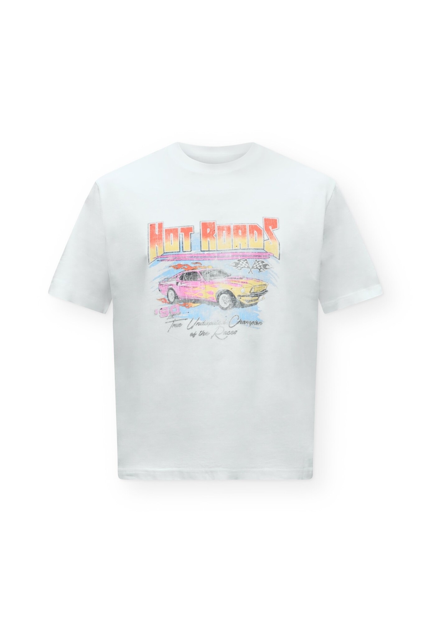 JACK &amp; JONES Camiseta 'JORRETRO ACTION MOVIE'  azul claro / naranja / rosa claro / blanco