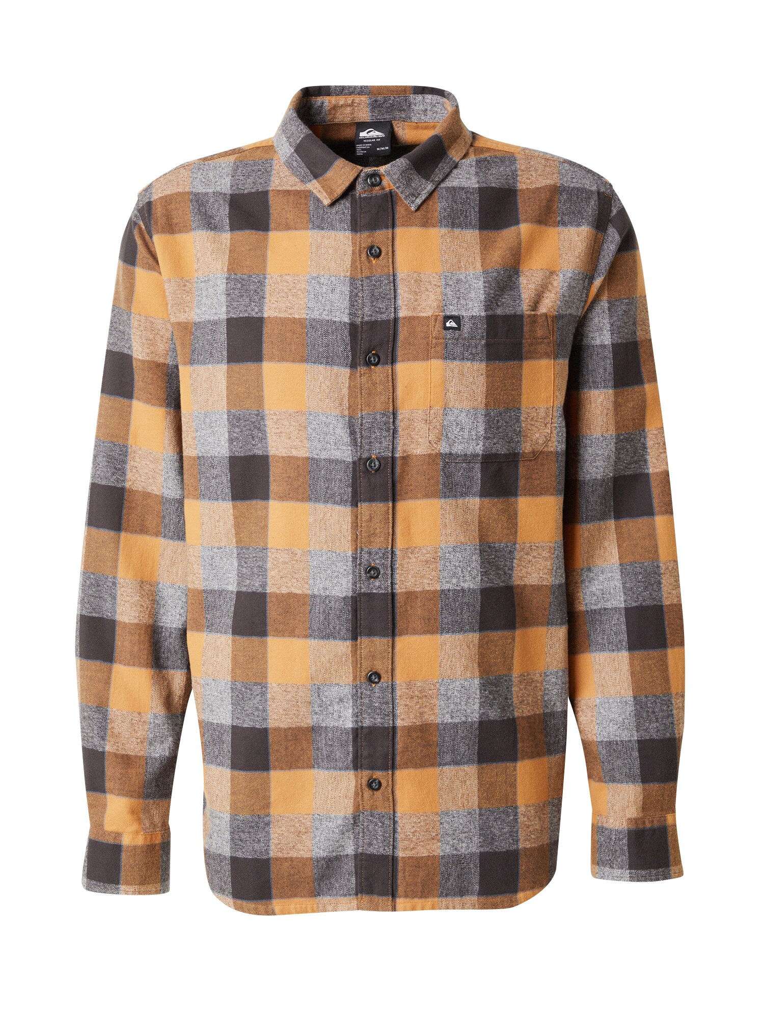 QUIKSILVER Funkčná košeľa 'MOTHERFLY'  koňaková / tmavohnedá / sivá melírovaná