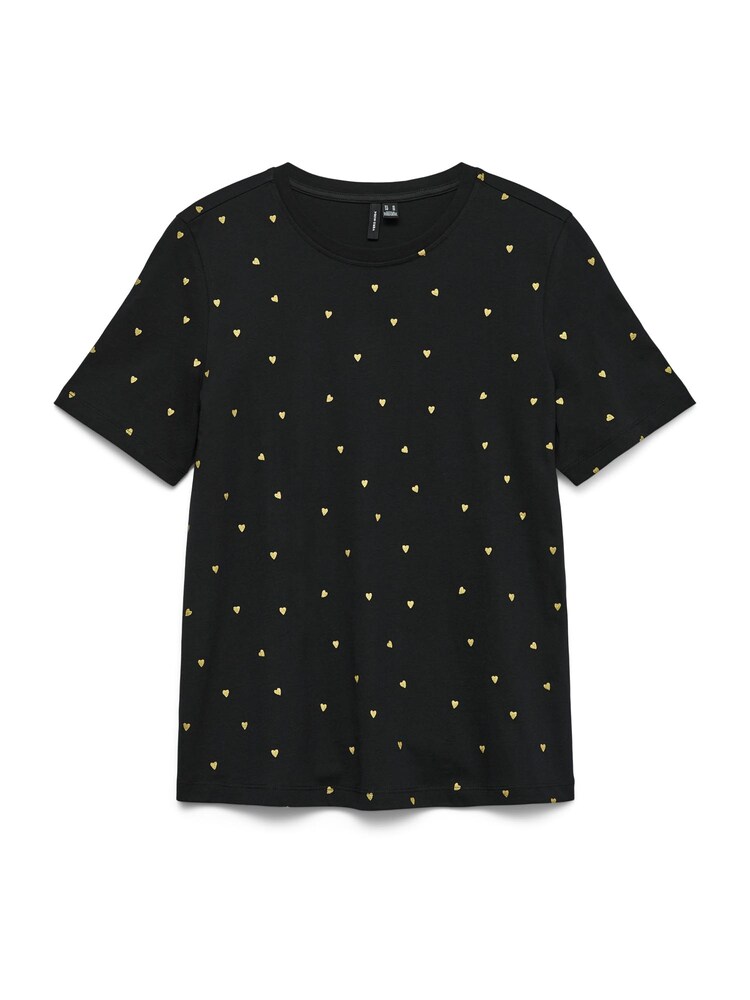 VERO MODA T-Shirt 'VMPAULINA' Damen Größe S gold / schwarz