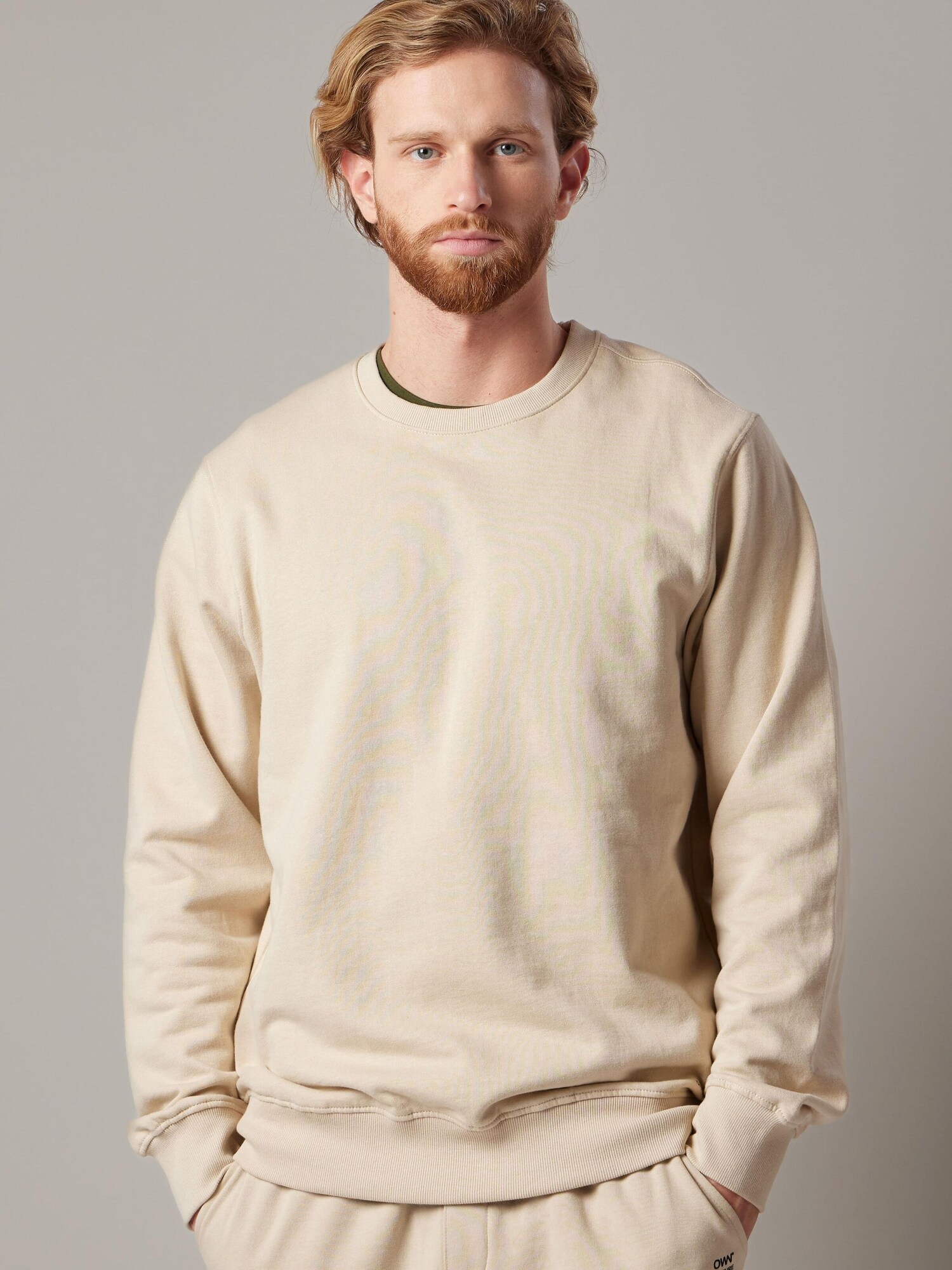 OWN Off With Nature Sweater majica 'Felpa Felpata Girocollo' ecru/prljavo bijela