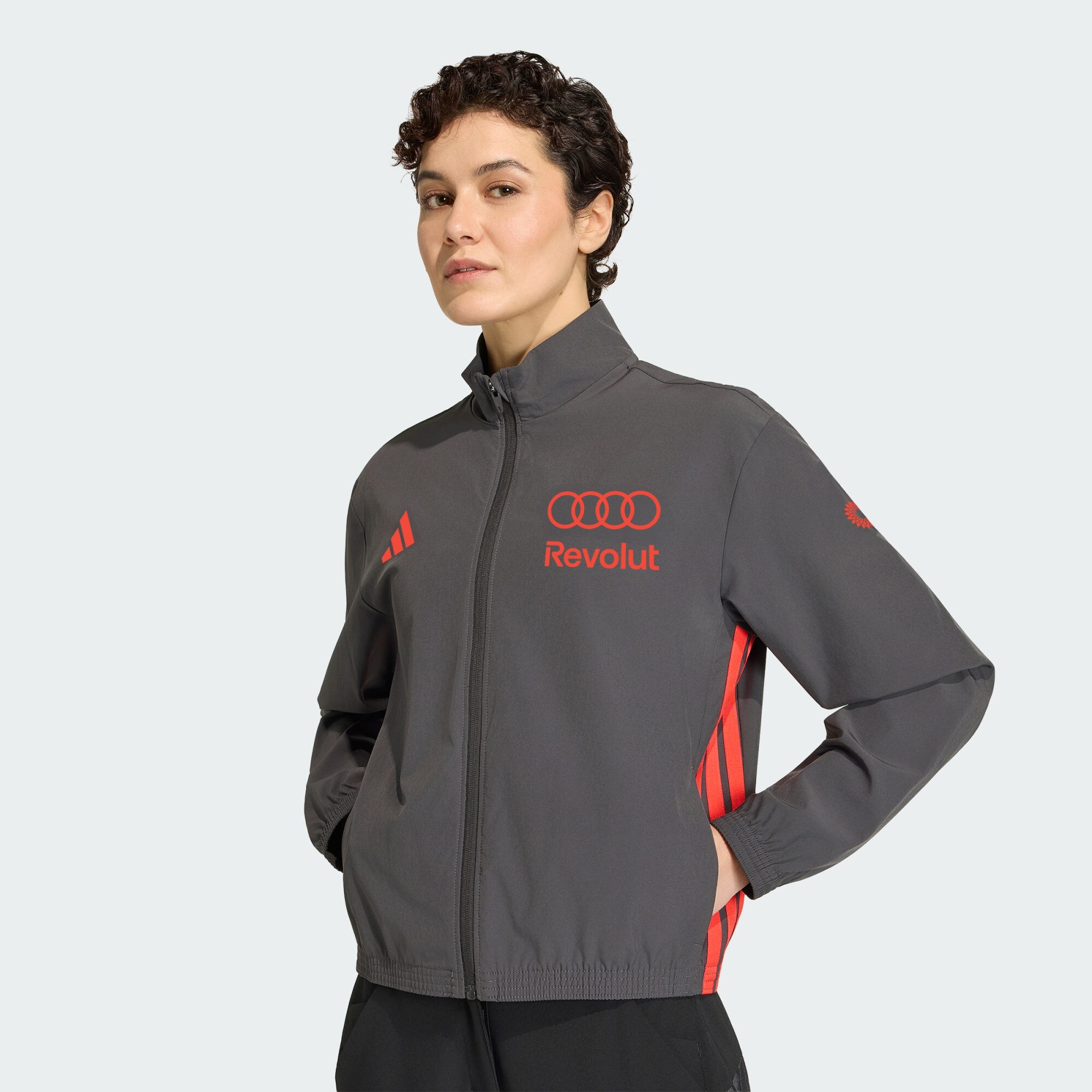 ADIDAS PERFORMANCE Sudadera 'AUDI REVOLUT F1 TEAM MECHANICS TRACK'  gris oscuro / naranja – imagen 4