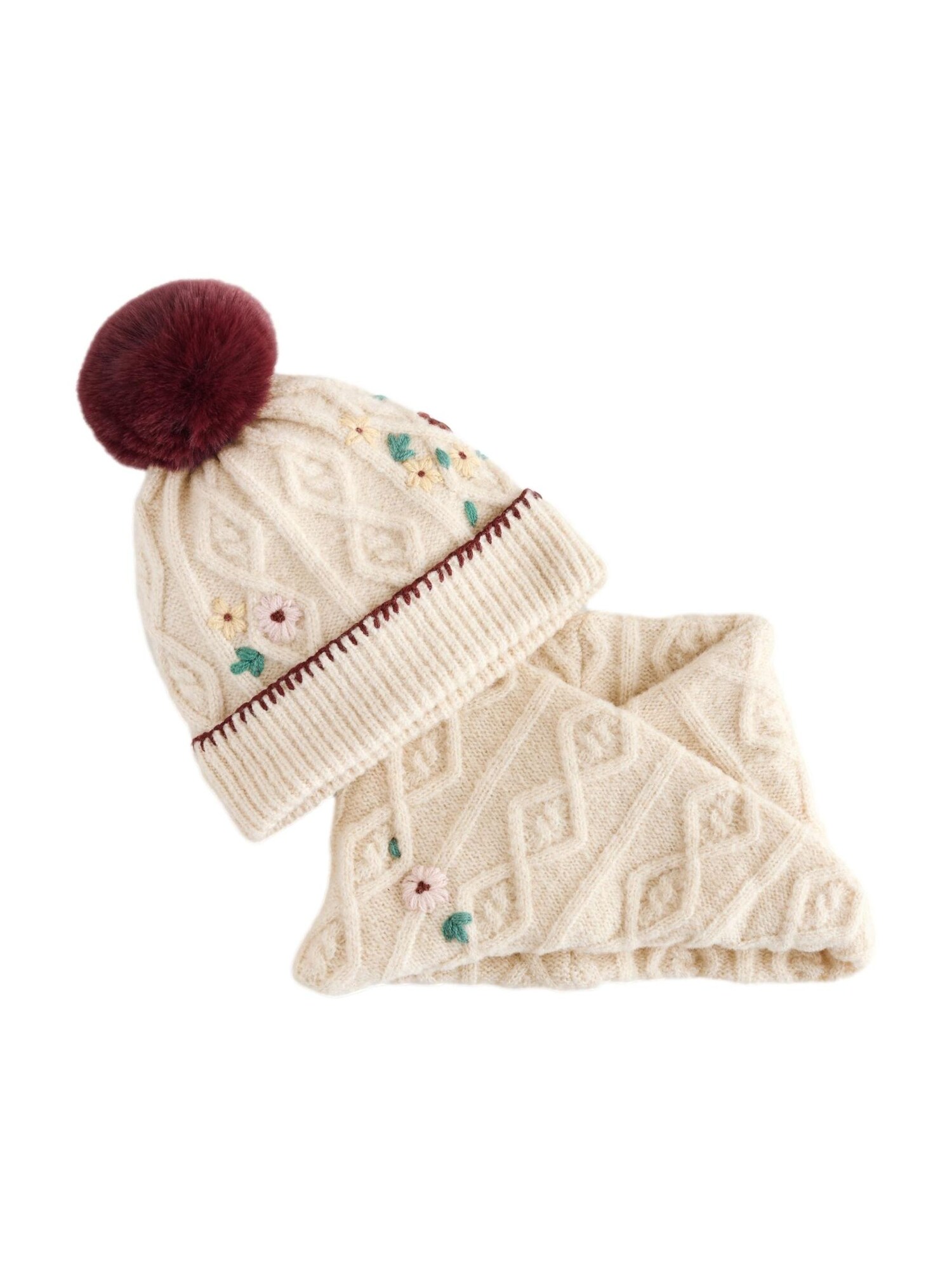 Next Căciulă  crem / turcoaz / roz / roșu burgundy