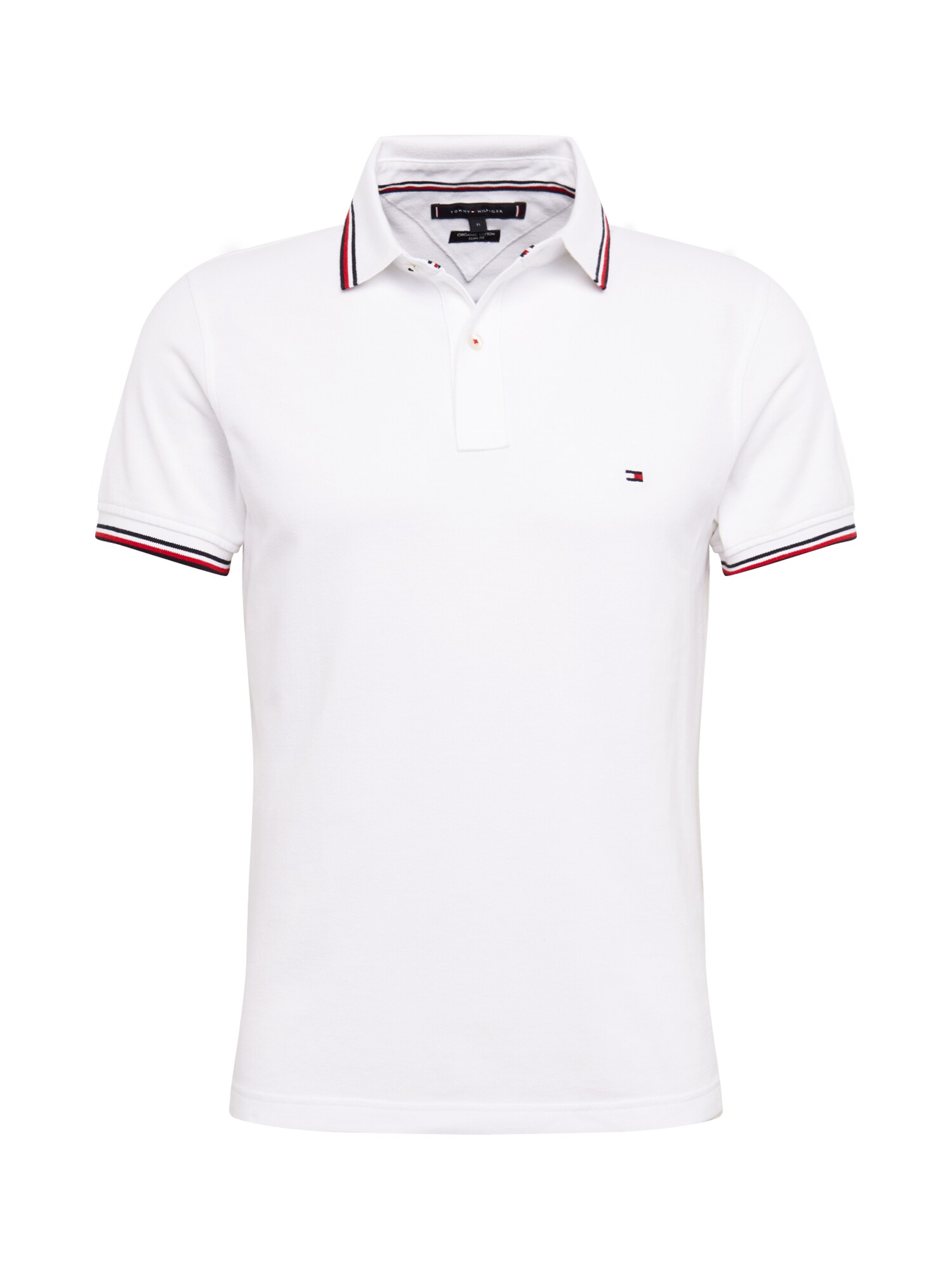 TOMMY HILFIGER Marškinėliai 'TOMMY TIPPED SLIM POLO'  balta