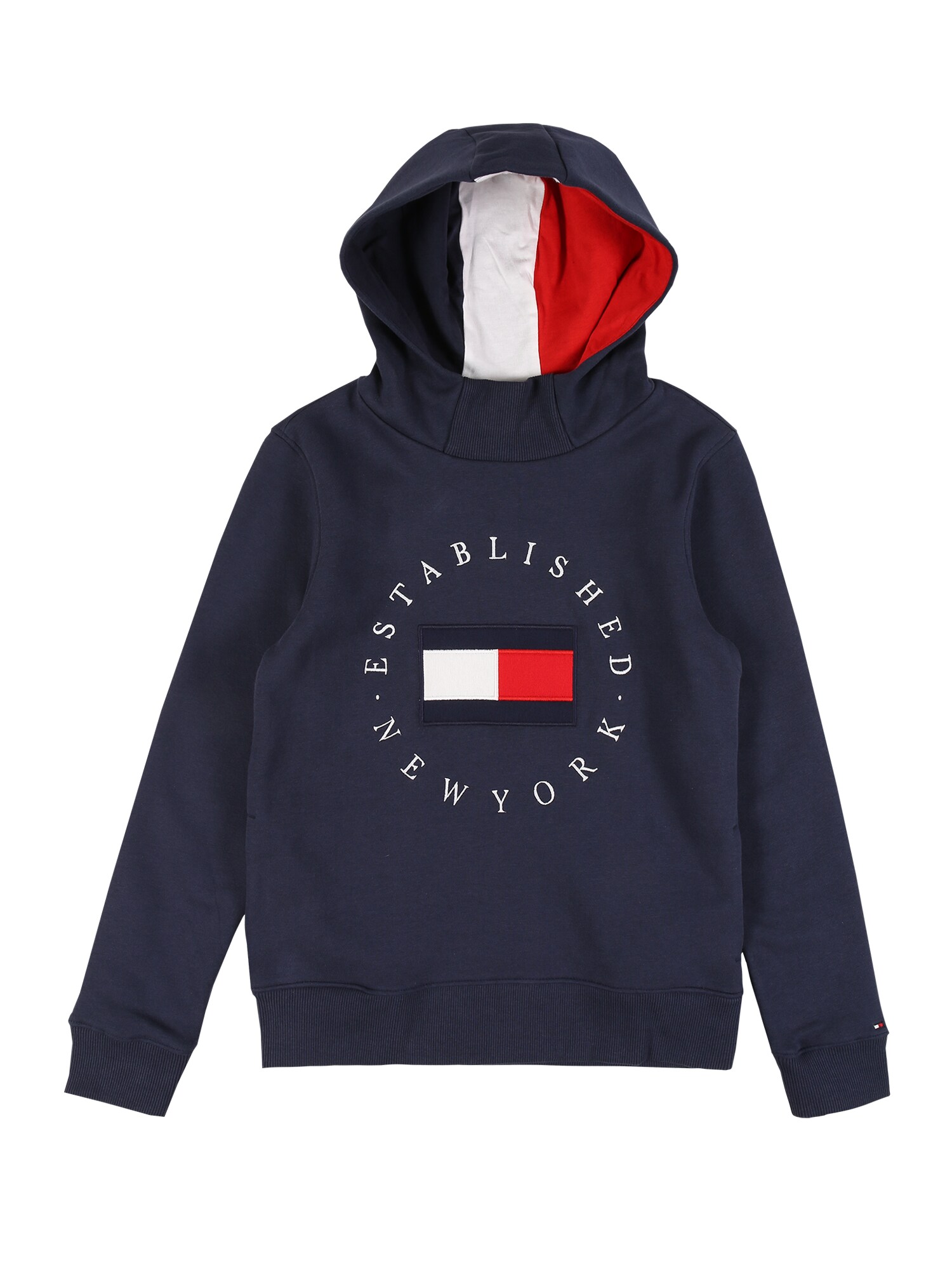 TOMMY HILFIGER Megztinis be užsegimo 'HERITAGE'  nakties mėlyna / balta / raudona