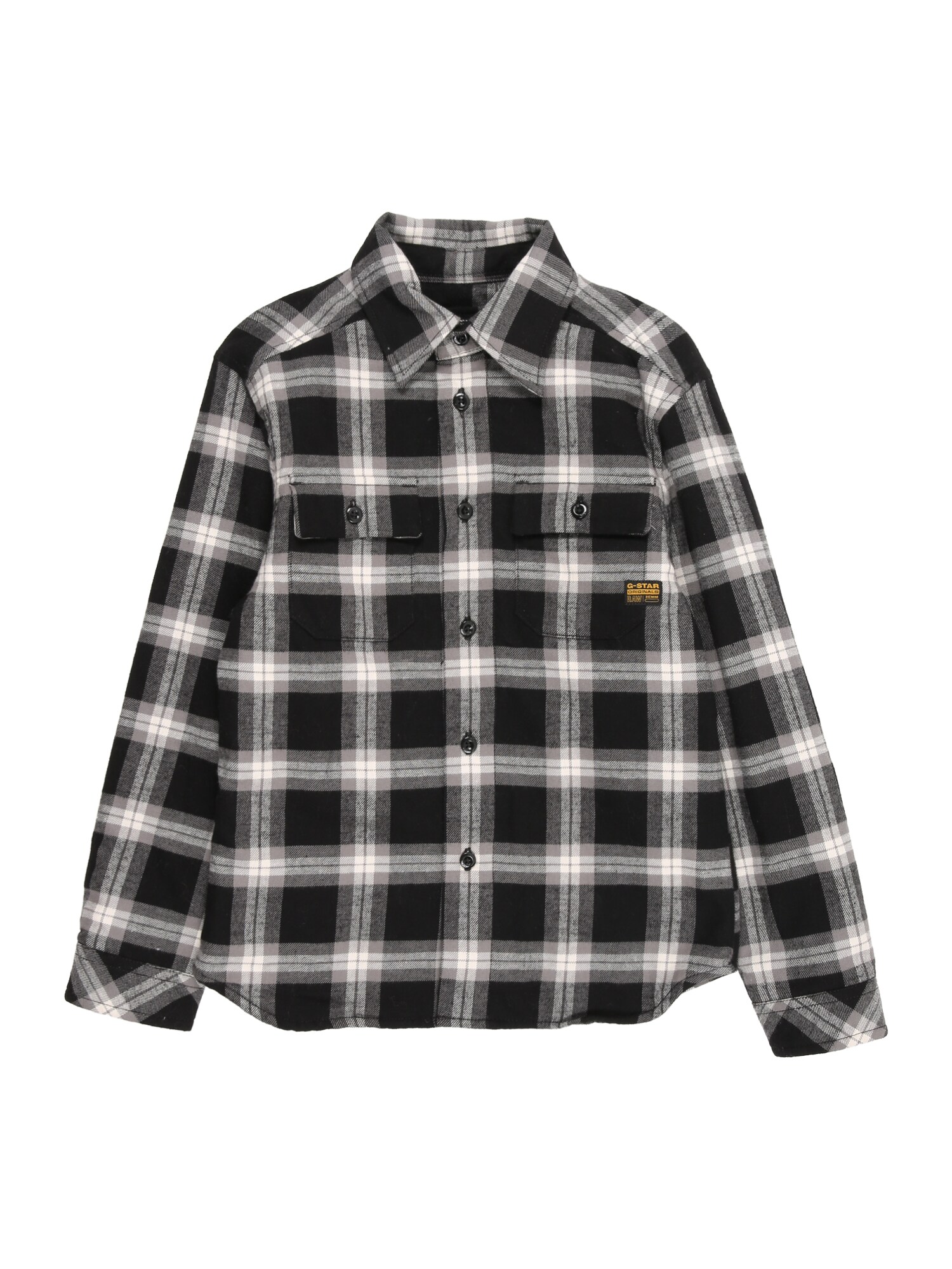 G-STAR Cămașă  ecru / gri / negru