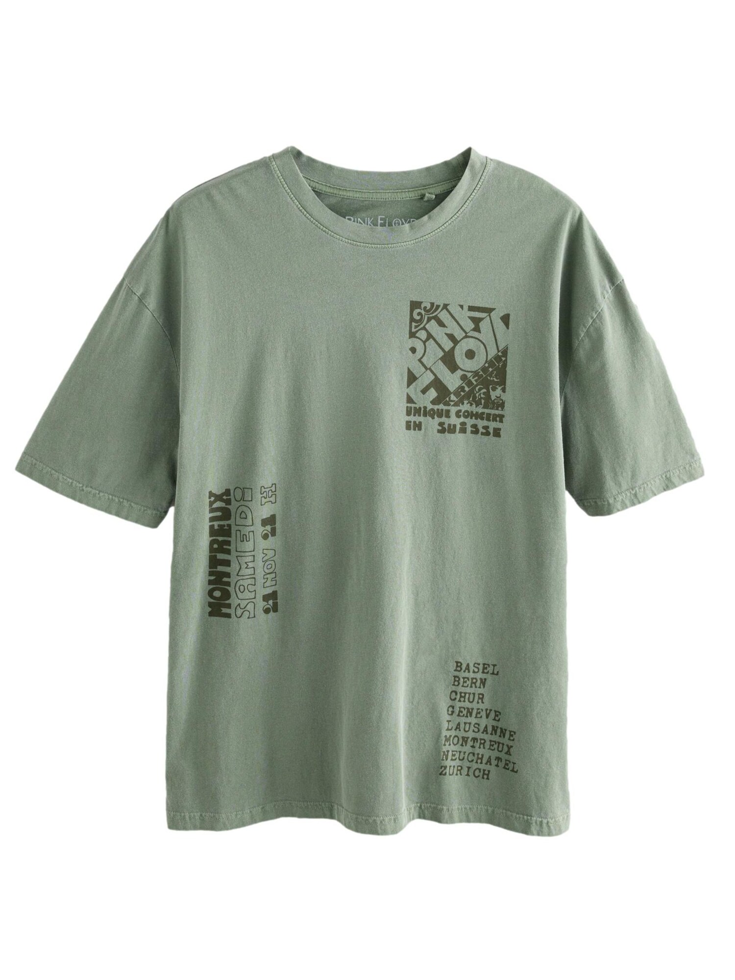 Next Tricou Band  verde deschis / negru