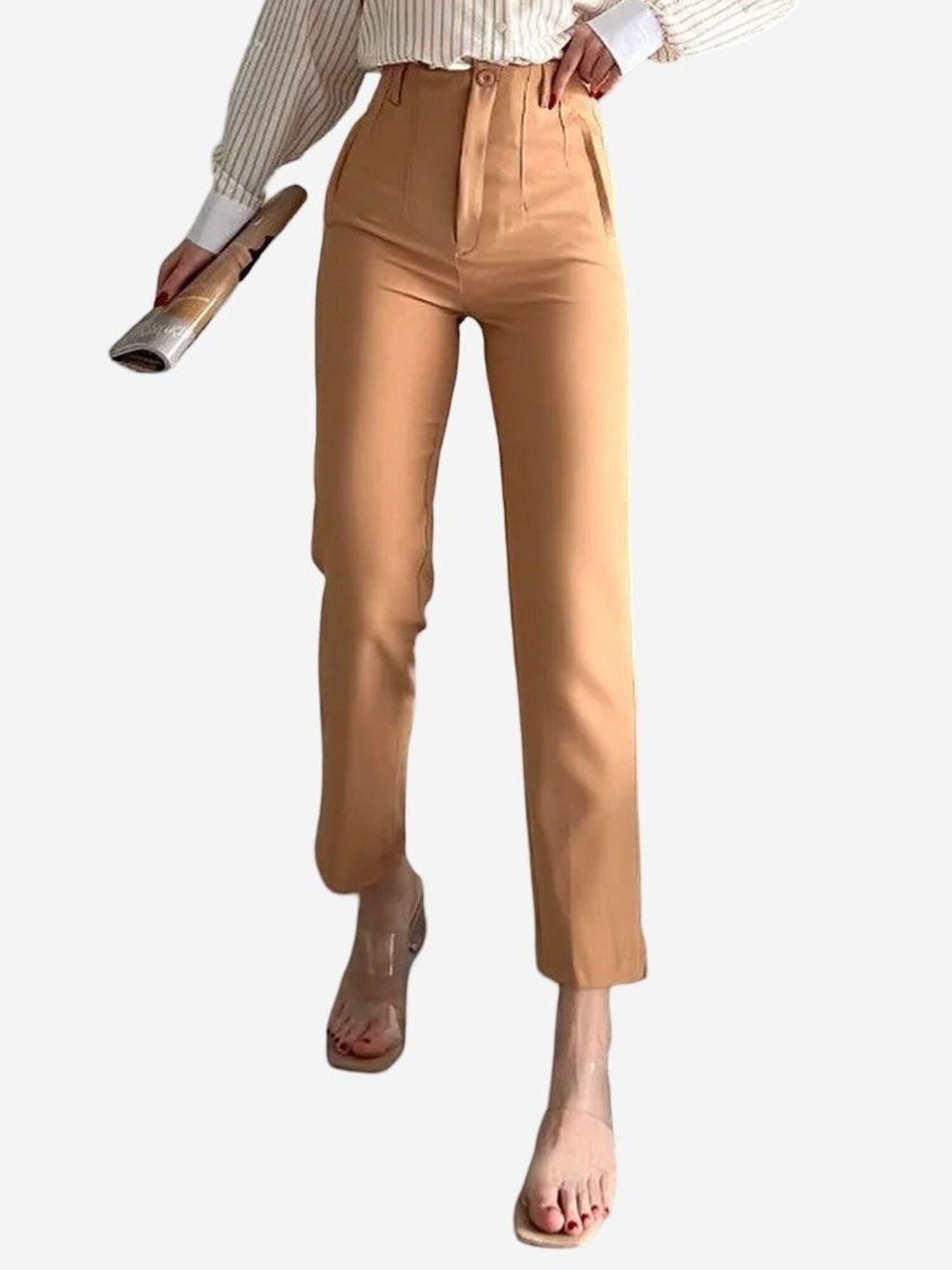 My fashion Hlače boja devine dlake (camel)