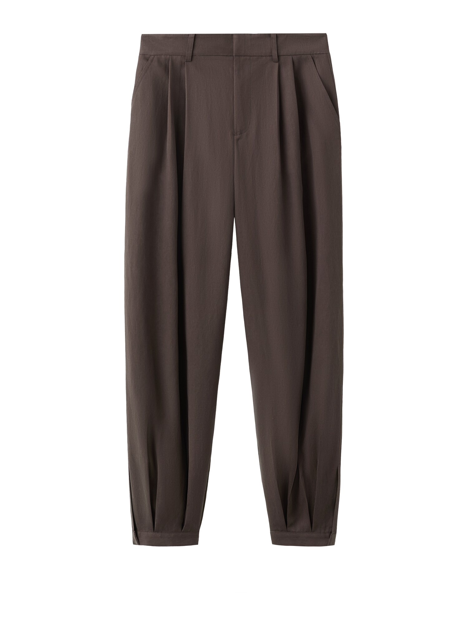 MANGO Pantaloni cutați 'Balo'  maro închis