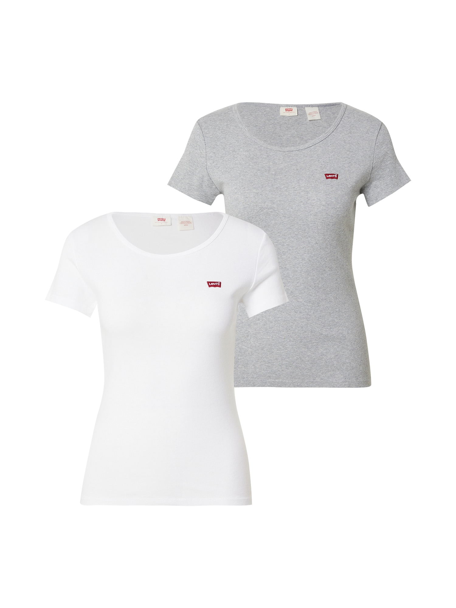LEVIS ® Tricou 2 Pack Crewneck Tee  gri amestecat / roșu / alb