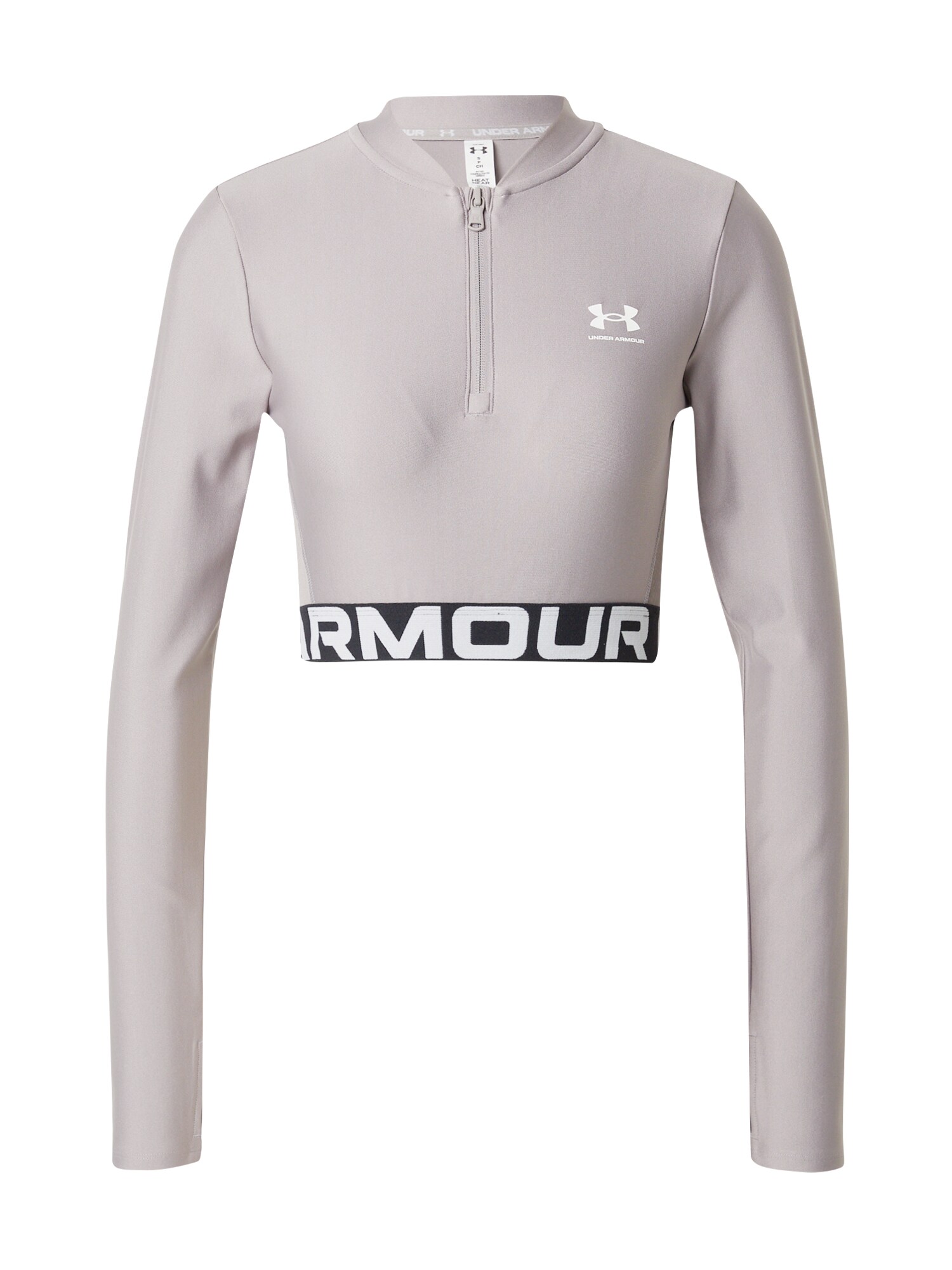 UNDER ARMOUR Funkčné tričko 'HeatGear'  sivá / čierna / biela