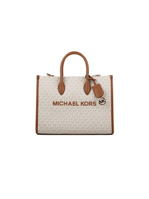 Michael Kors Bolso de mano 'Mirella Medium Signature Logo Tote Bag'  crema