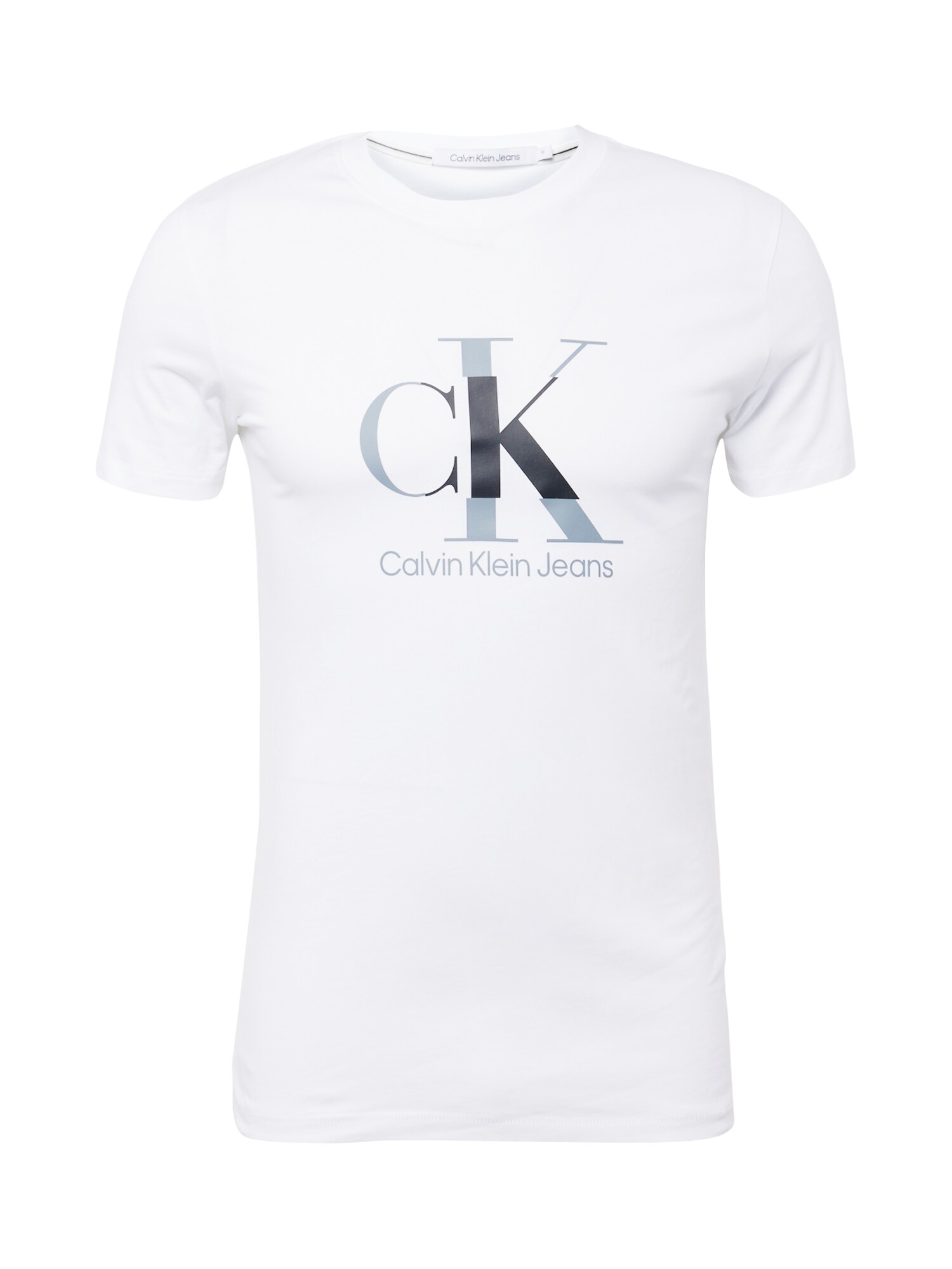 Calvin Klein Jeans Marškinėliai sidabro pilka / juoda / balta