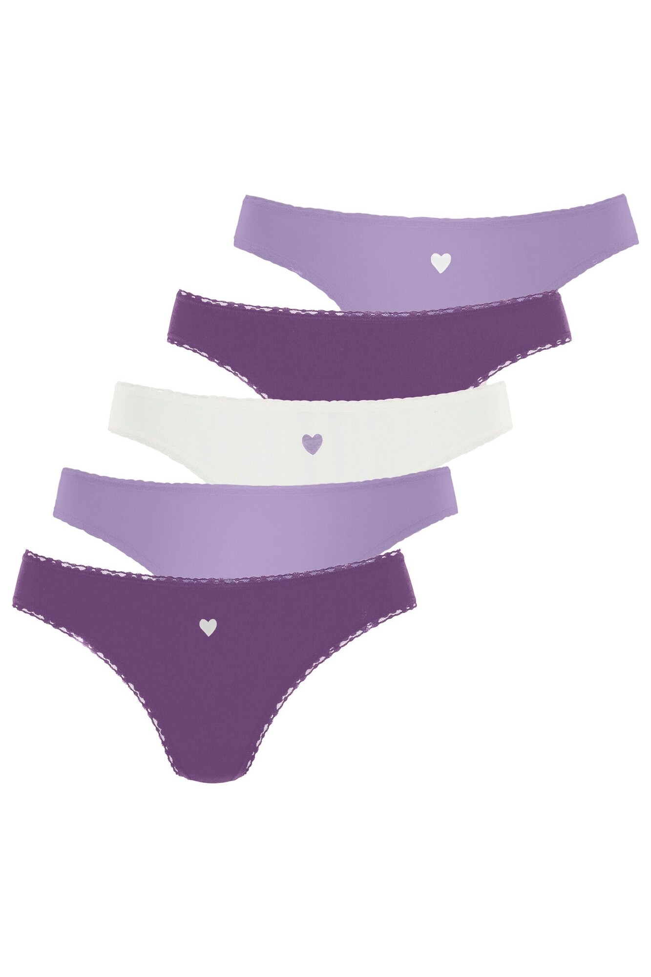 LASCANA Tanga  lila / mov liliachiu / alb