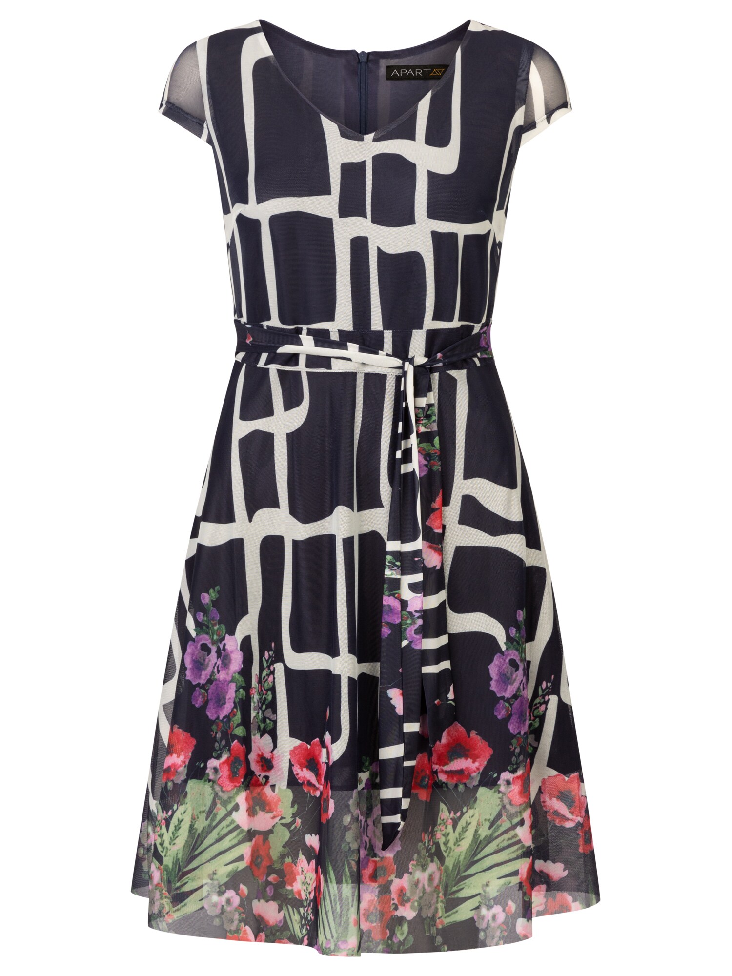 Apart APART Kleid aus weichem, leicht elastischem Mesh navy / mischfarben