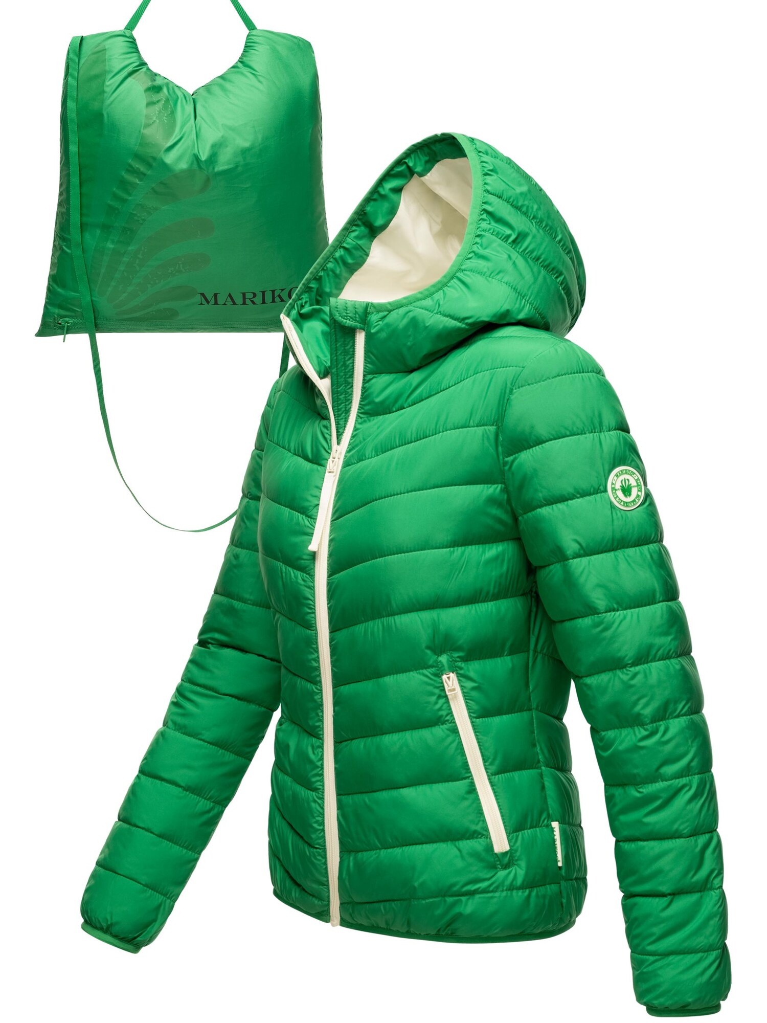 MARIKOO Geacă de primăvară-toamnă Pack Mich Ein  verde / alb
