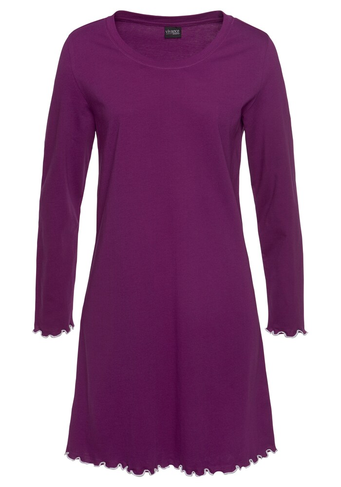LASCANA Nachthemd Damen Größe XS/S lila / weiß