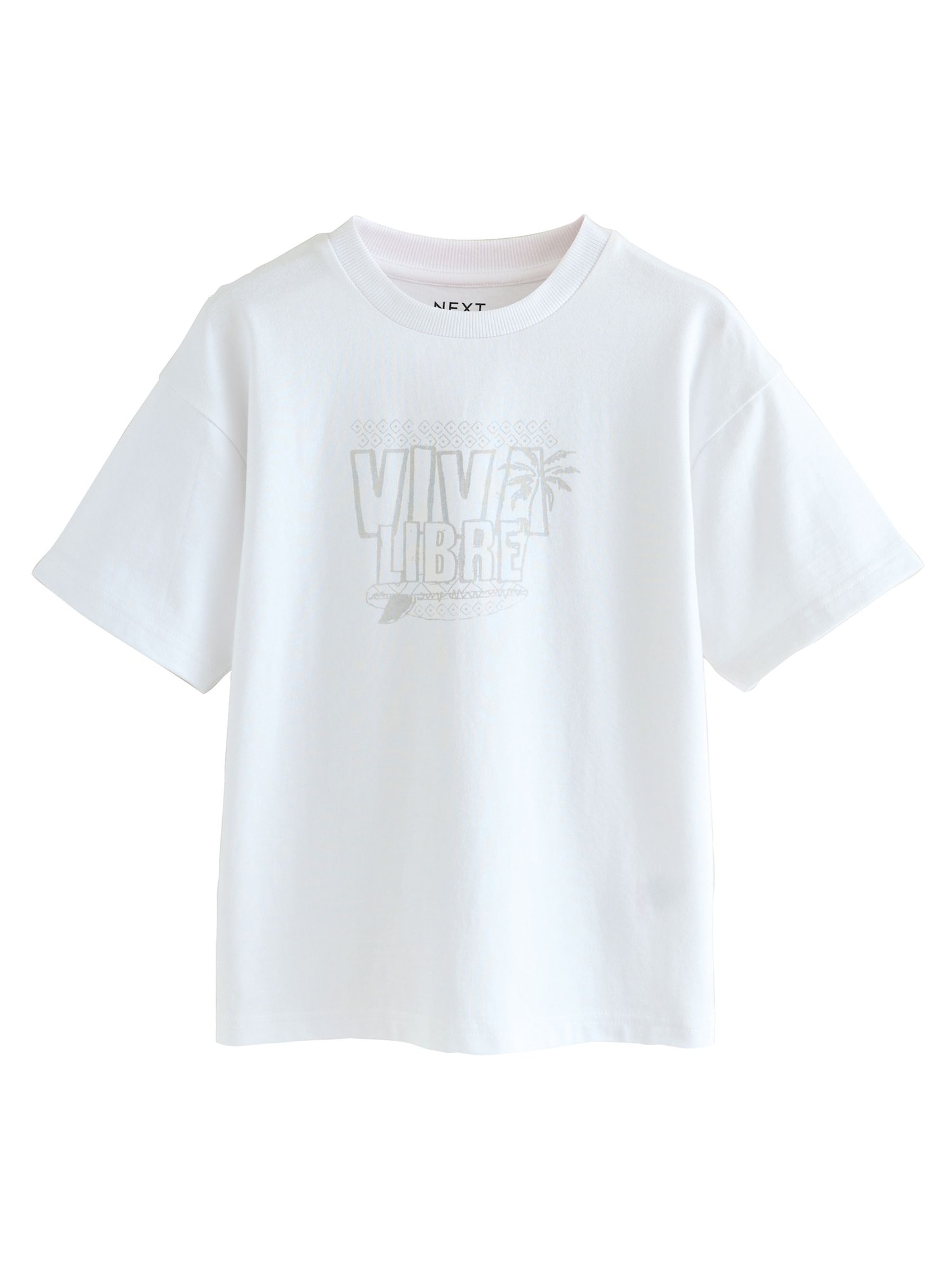 Next Tricou  gri / alb