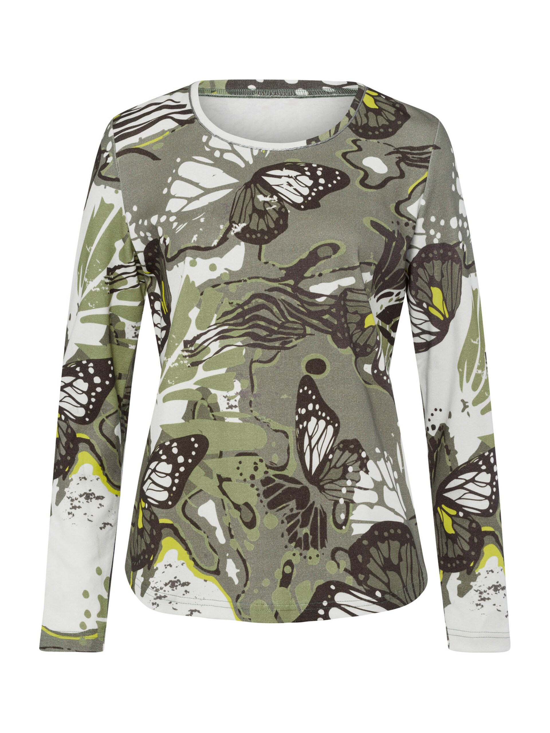 Heine T-shirt mörkbrun / gul / khaki dam