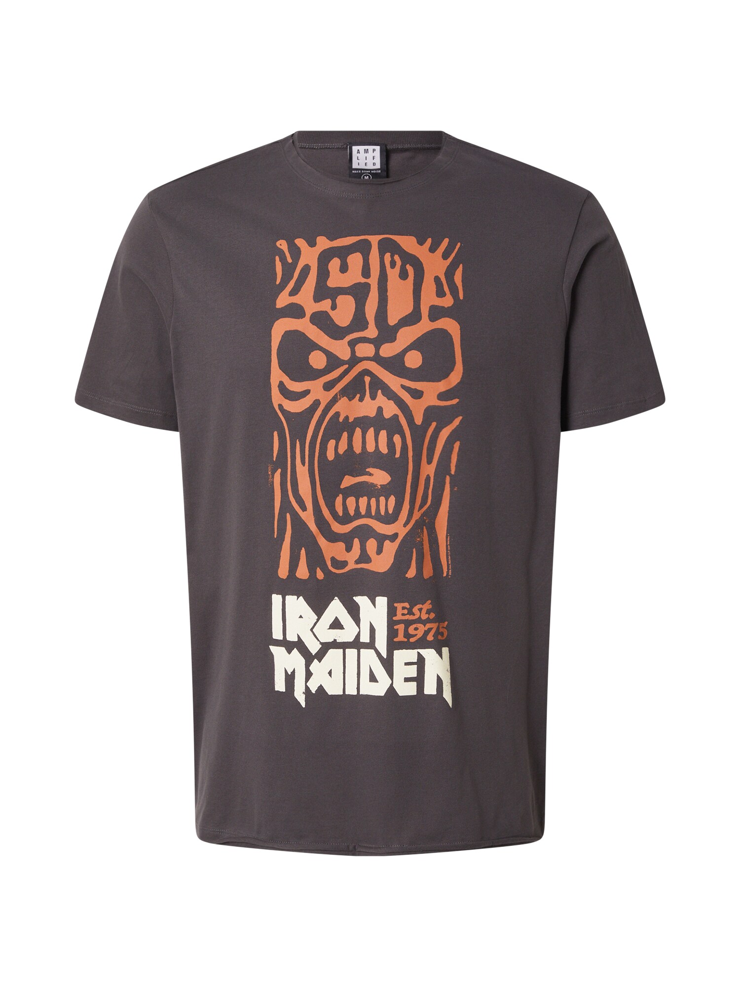 AMPLIFIED Maglietta 'IRON MAIDEN 50TH'  antracite / mandarino / bianco
