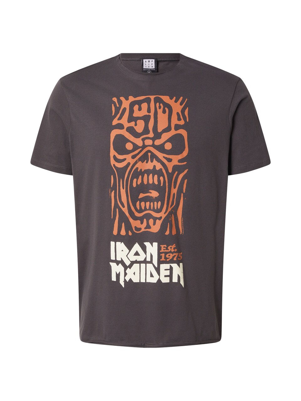T-shirt 'IRON MAIDEN 50TH' antracit / mandarin
