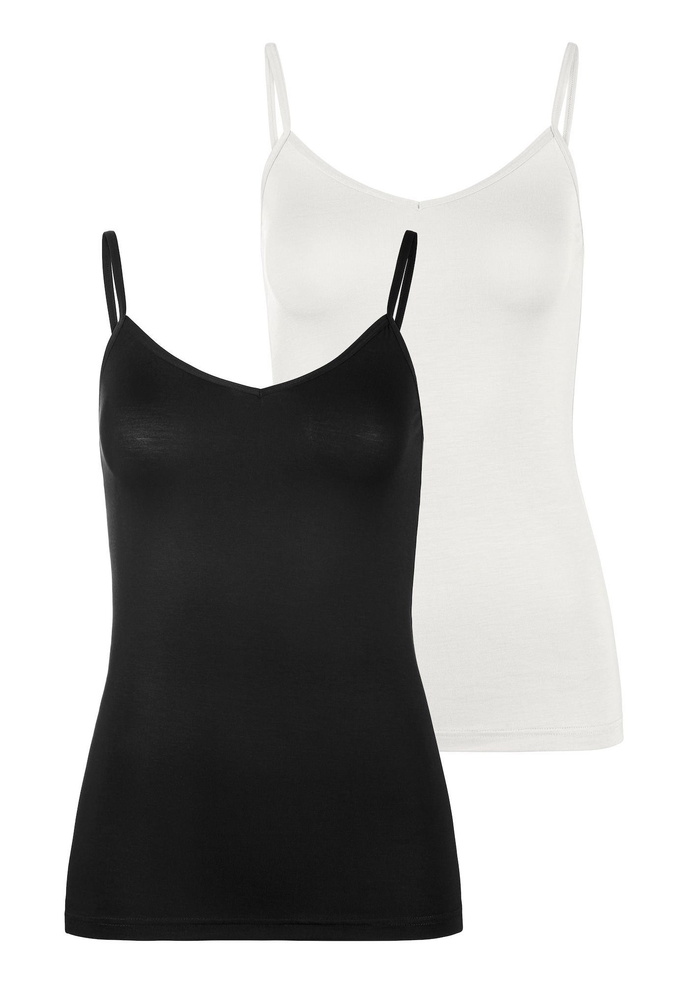 LASCANA Top  negru / alb