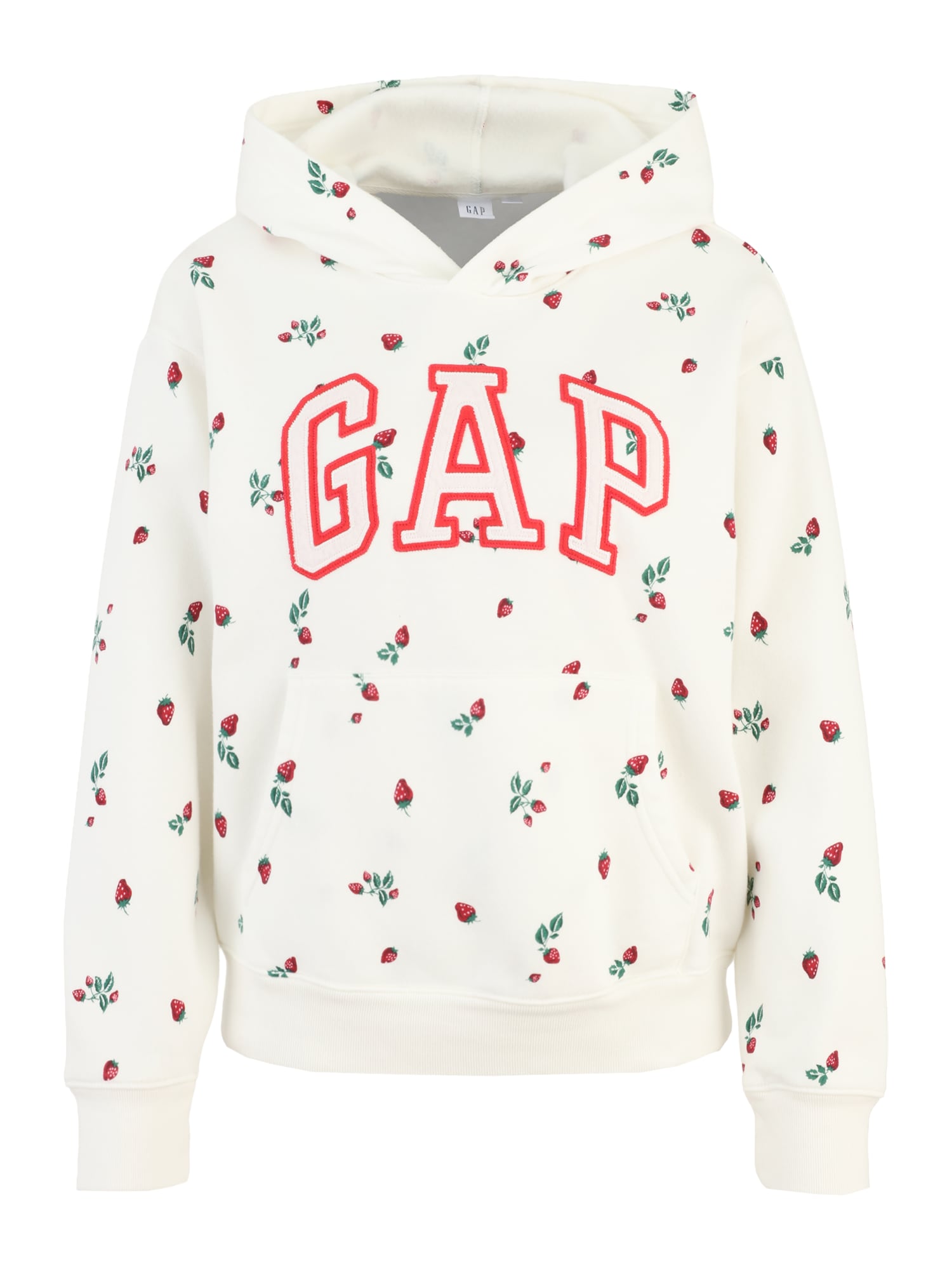 Gap Petite Mikina 'V-NEW HERITAGE PO'  trávovo zelená / červená melírovaná / biela